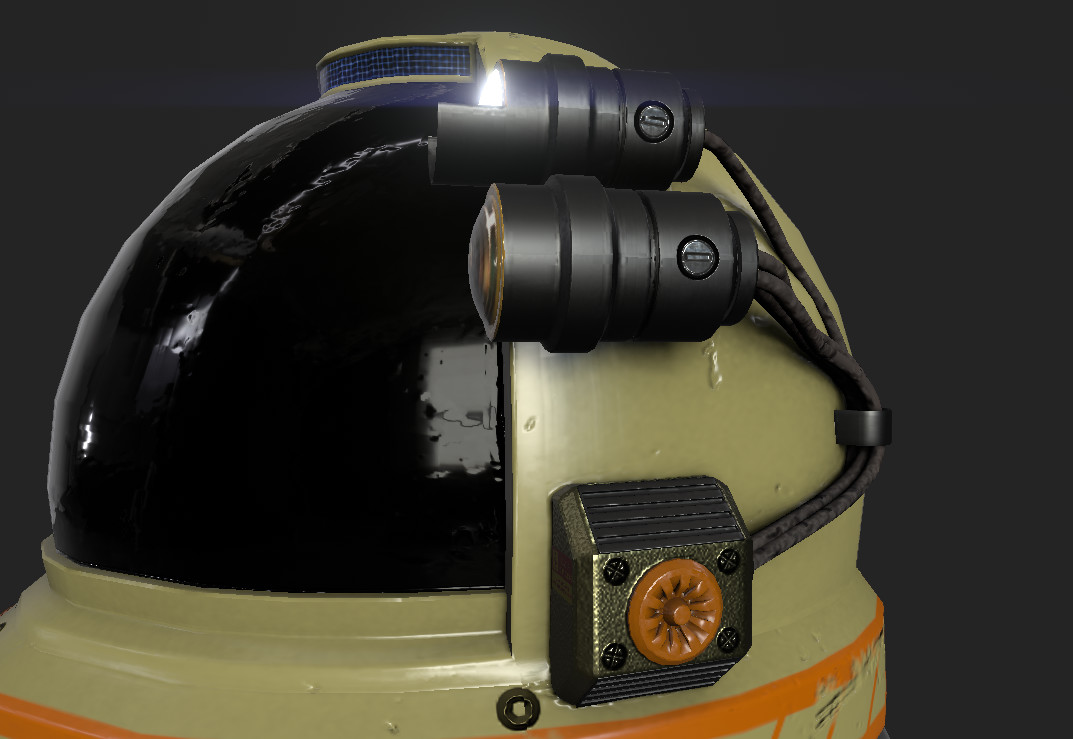 Helmet attachments, camera and flashlight with power box.