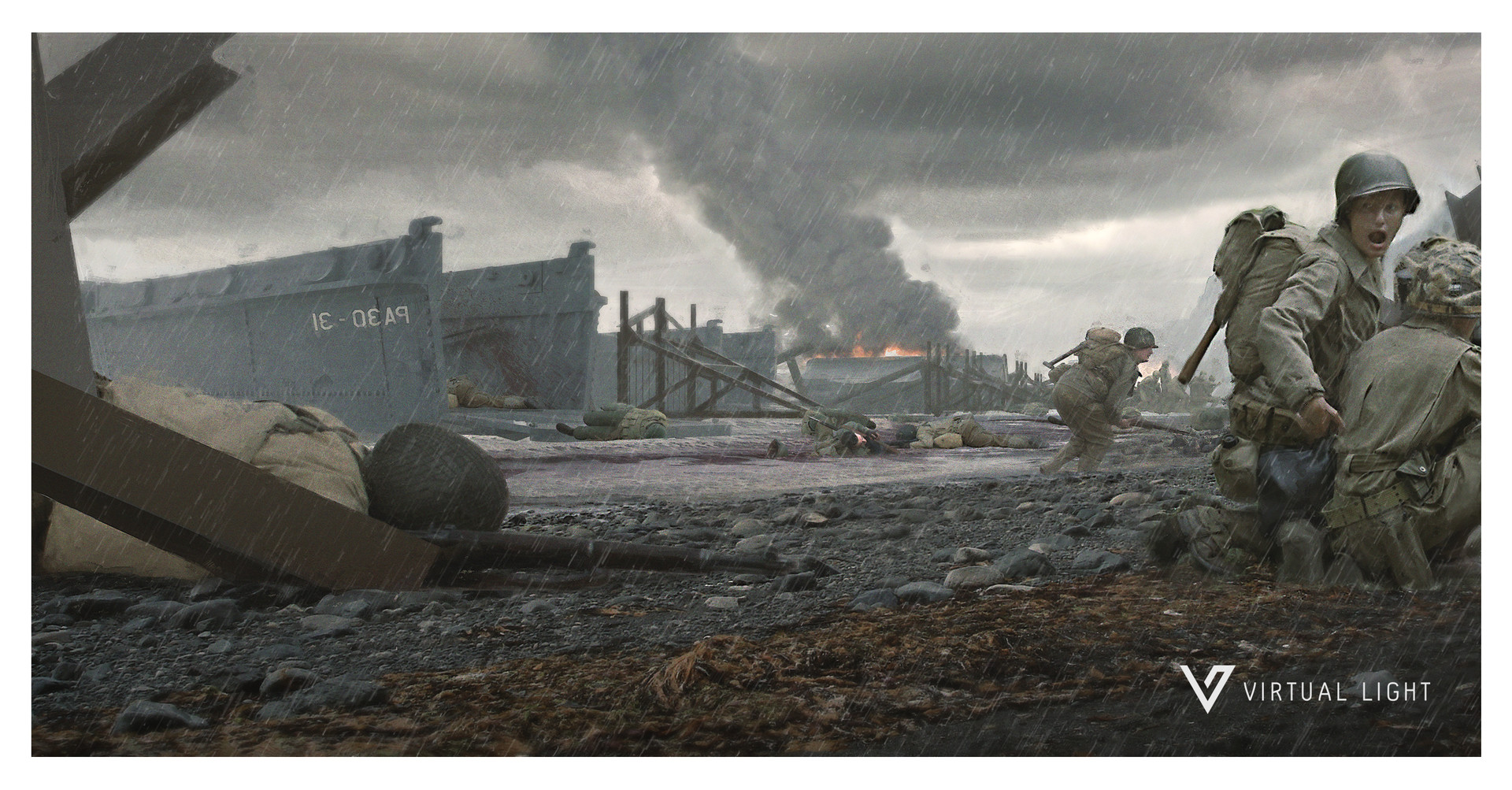 Artstation Omaha Beach Robin Thomasson