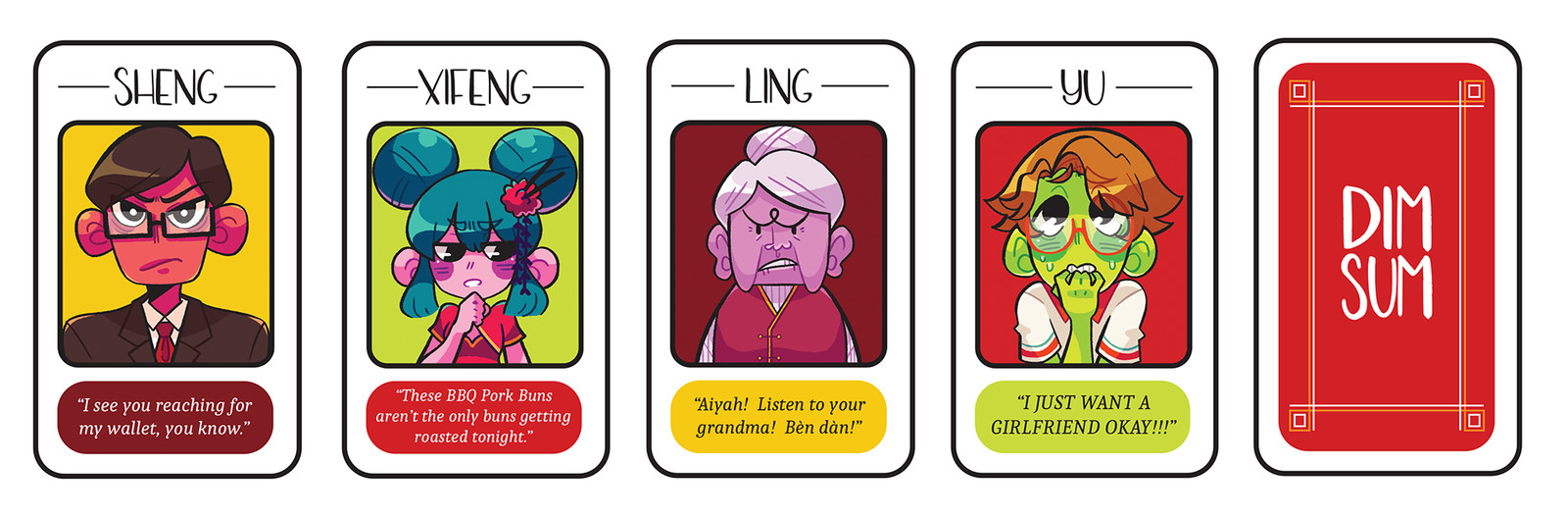 Character cards.