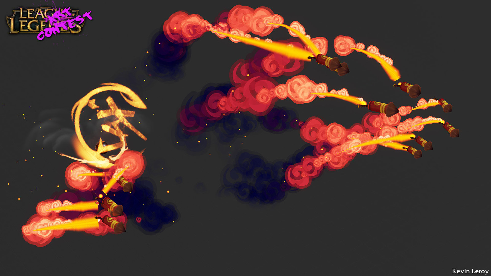 Rockets fired! Using trails and particles attached to the meshes.