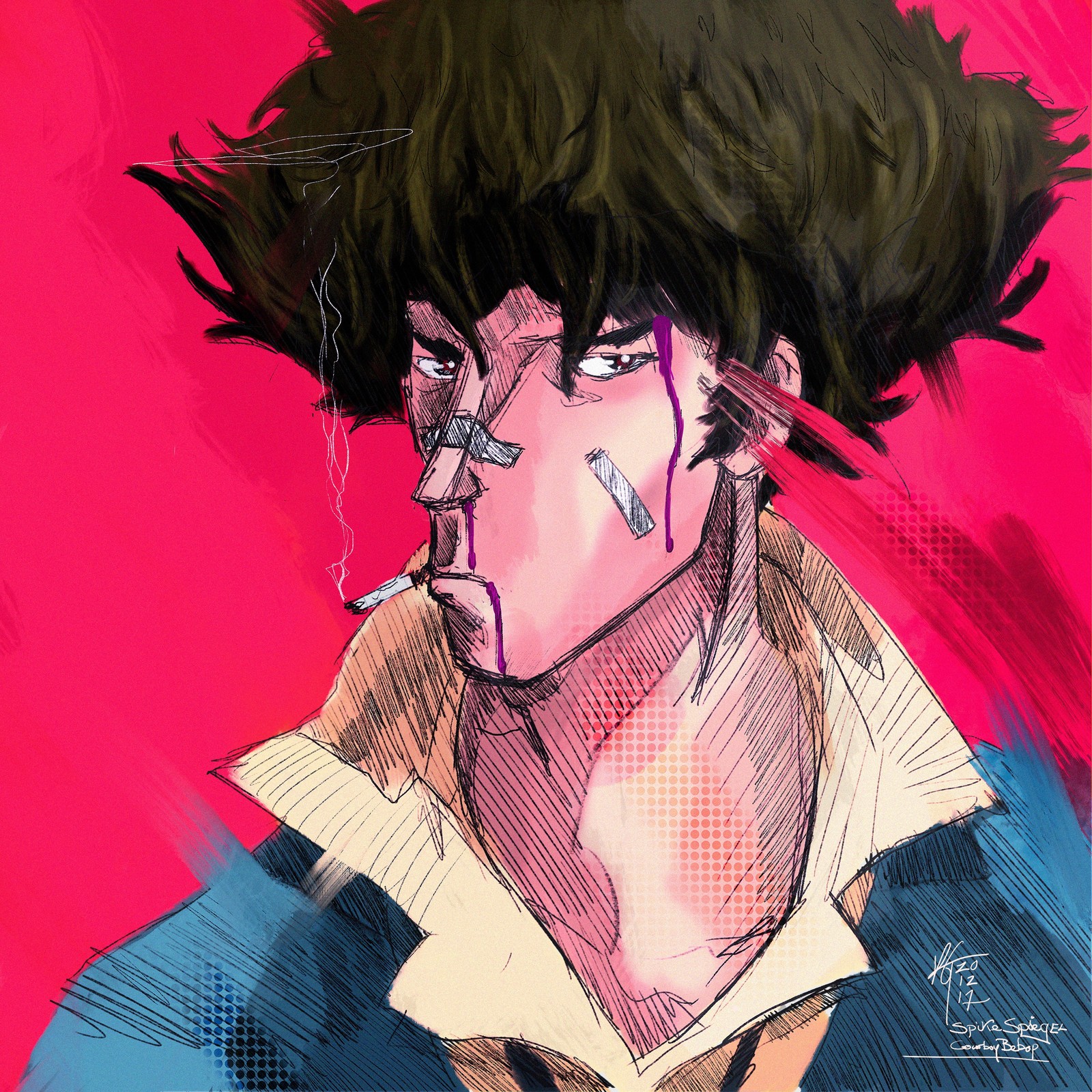 Artstation Spike Spiegel Cowboy Bebop Kyle Grech