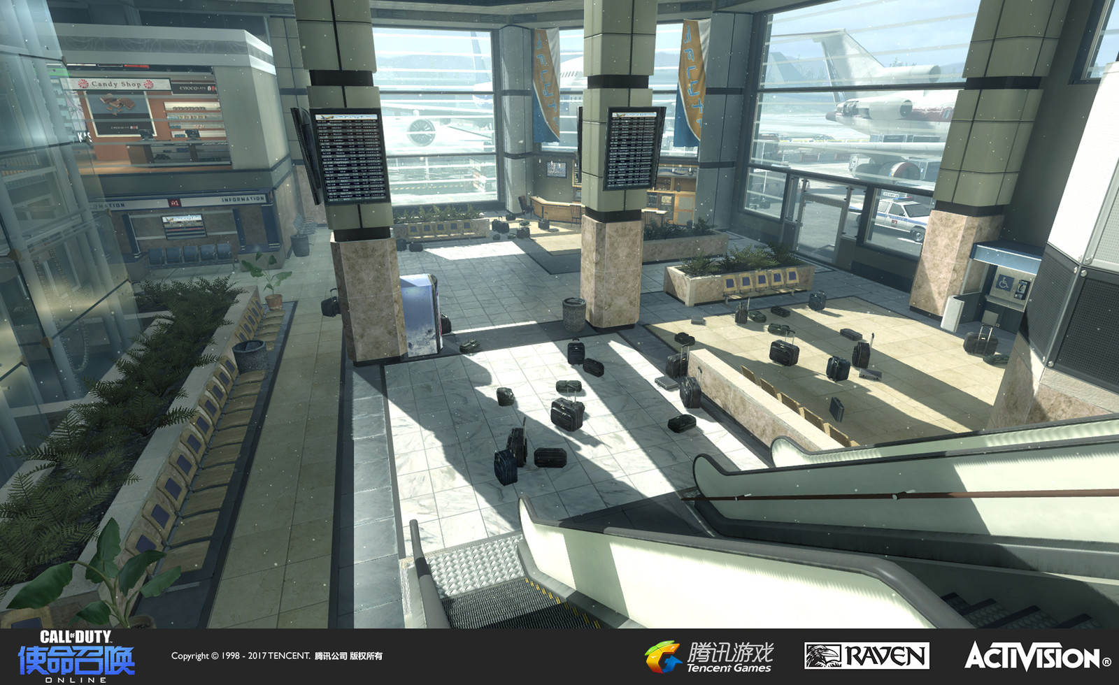 Terminal: A re-creation of the muliplayer map in Modern Warfare 2. I recreated the floor, color scheme, and set dress in this area.