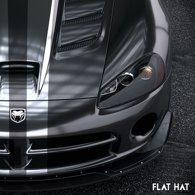 Flat hat black viper front 22