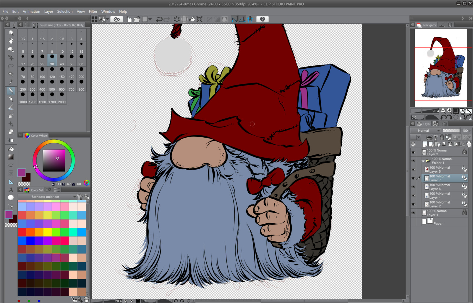 03- Laying down the base flat color tones on each layers
