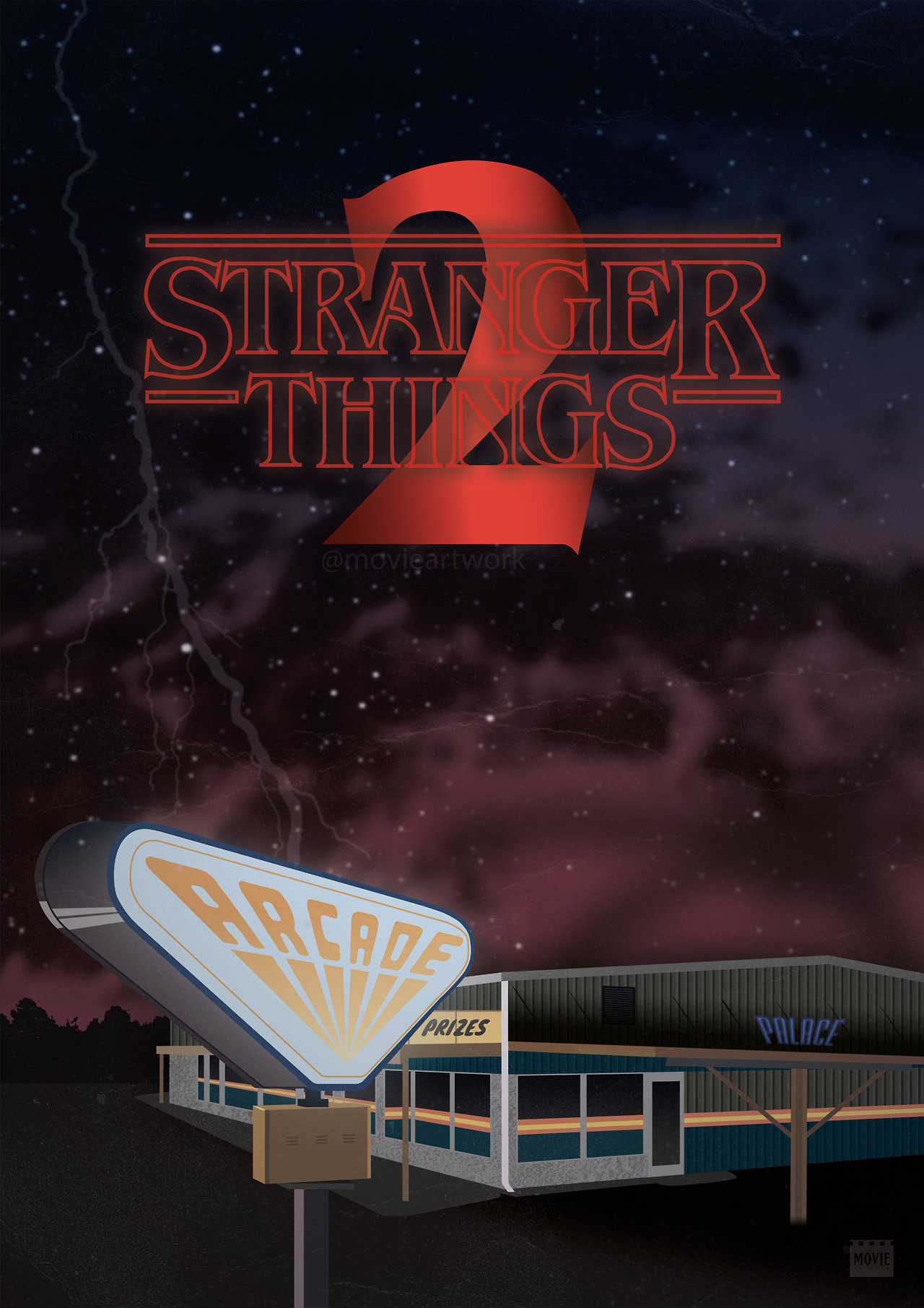 Artstation Stranger Things 2 Arcade Hall Movie Artwork