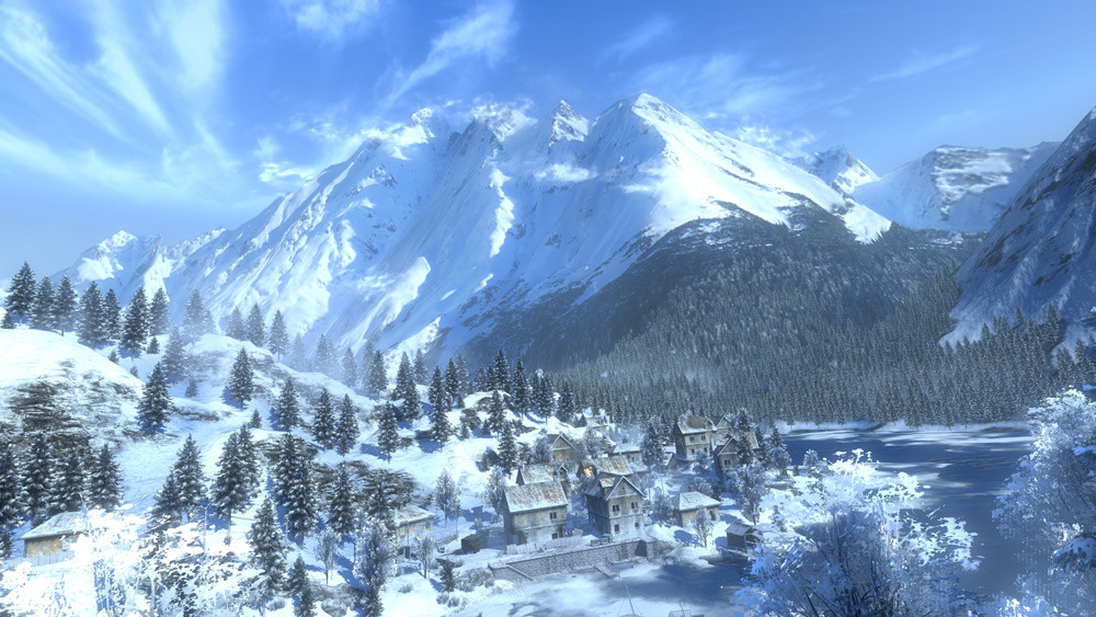 Fun fact: The same backdrop mountain is used on more or less all snow levels in the game.