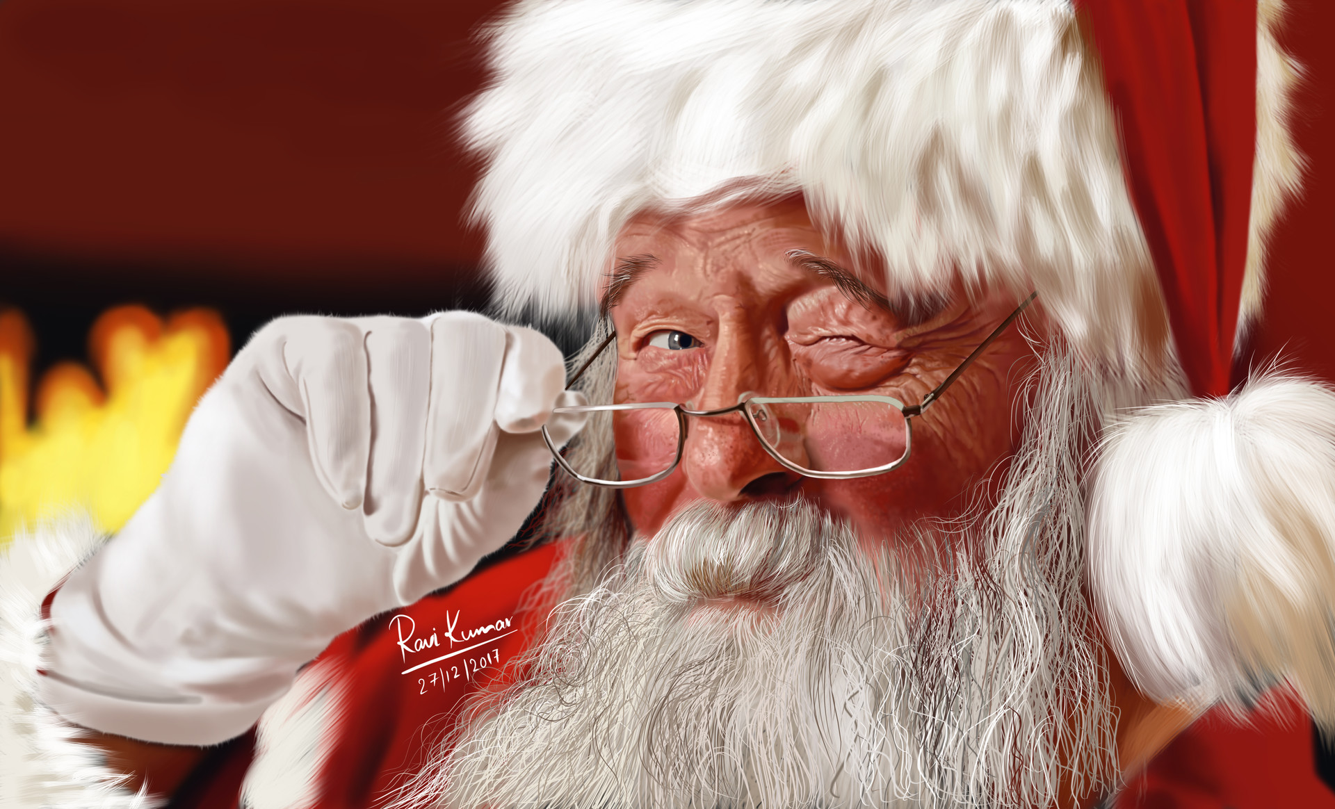 Artstation Santa Claus Digital Painting Ravi Kumar