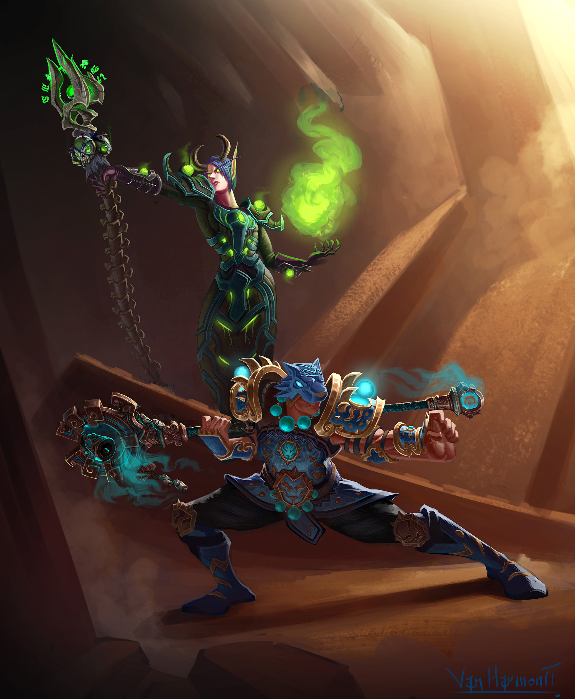 Artstation Monk And Warlock J B Van Harmontt Monks excel at overcoming even the most daunting perils, striking where it's least expected, and taking advantage of enemy vulnerabilities. monk and warlock j b van harmontt