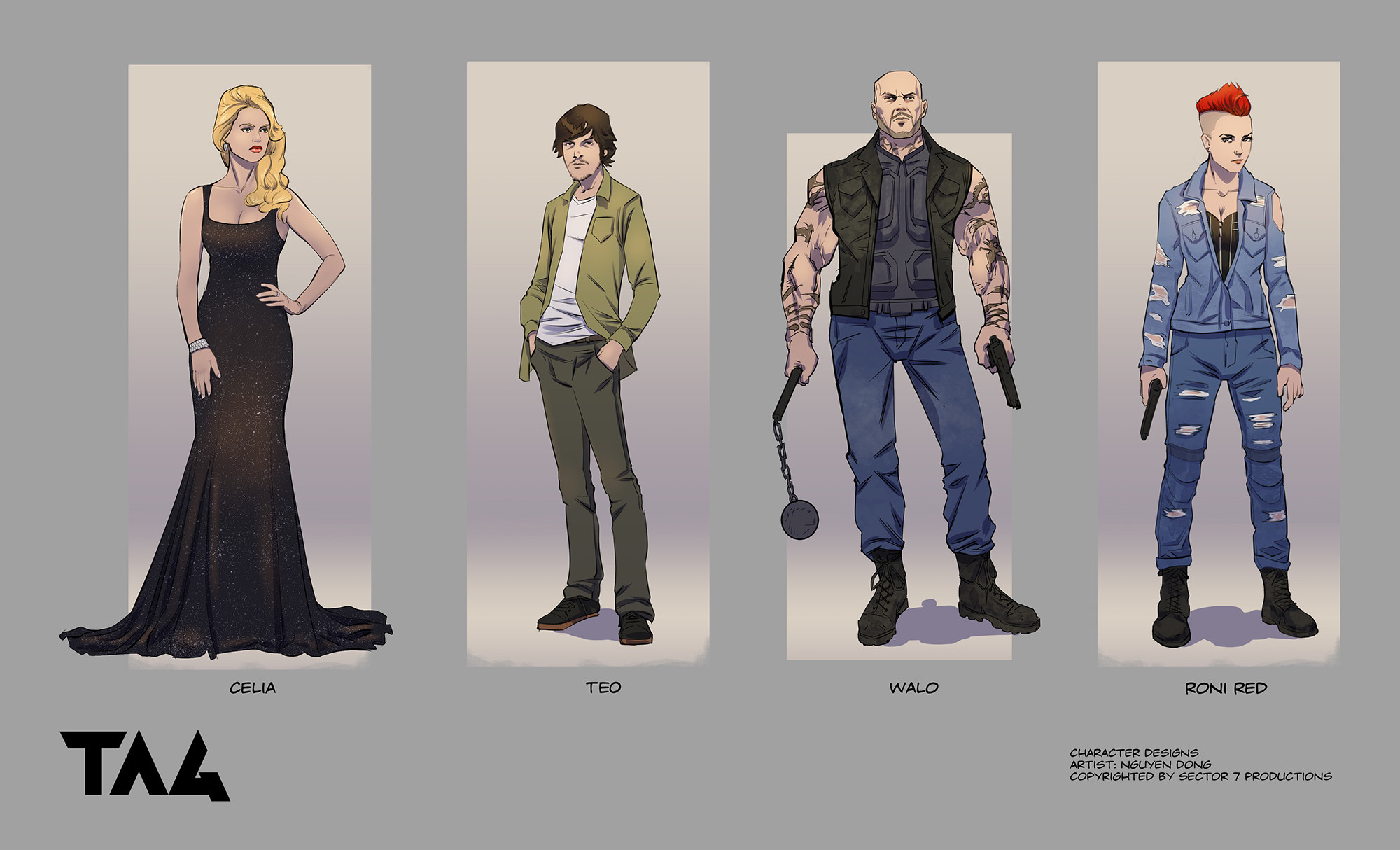 character design for a Sector 7 Productions graphic novel