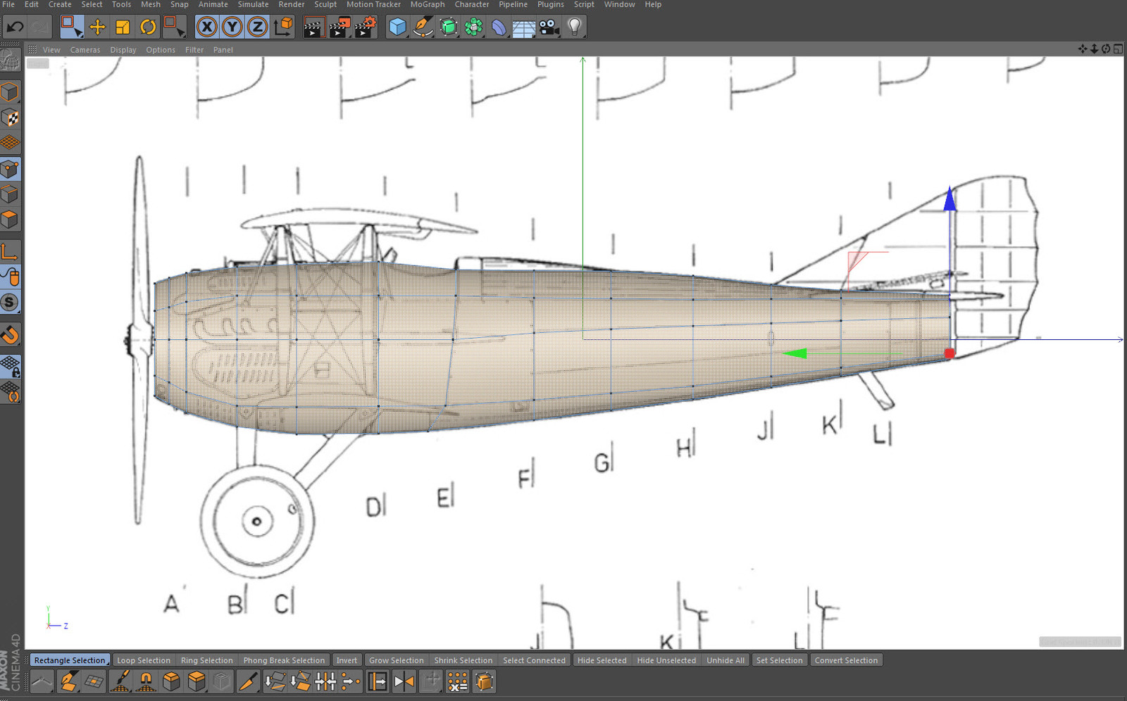 3: Shaping the fuselage along it's length