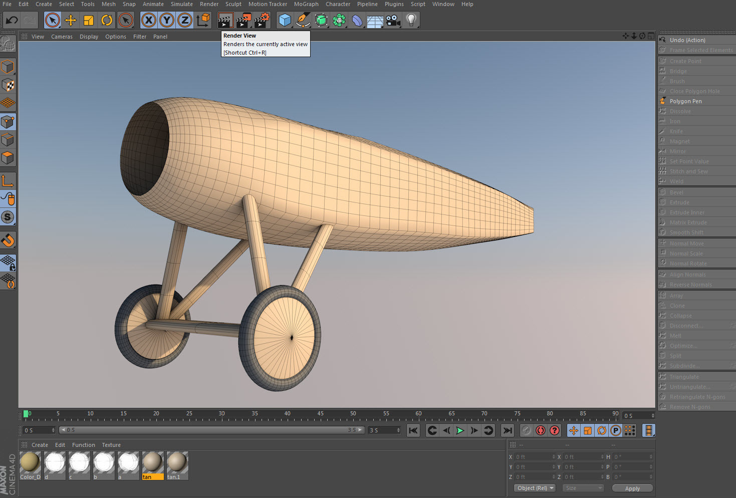 7: Adding the struts and basic wheels