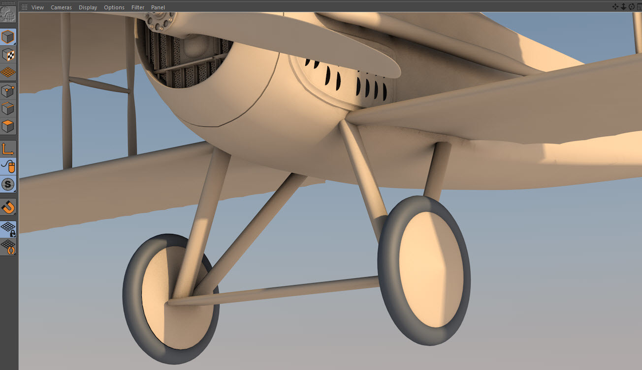 25: A view of the placeholder gear struts