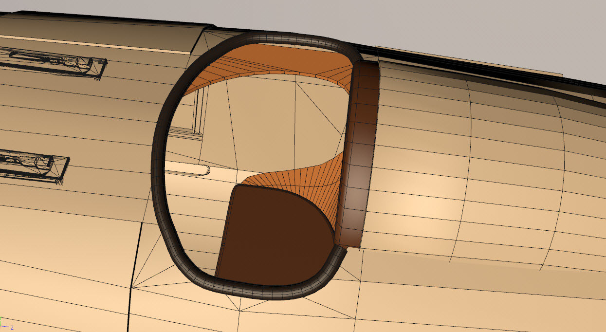 45: Creating the wood inside the cockpit