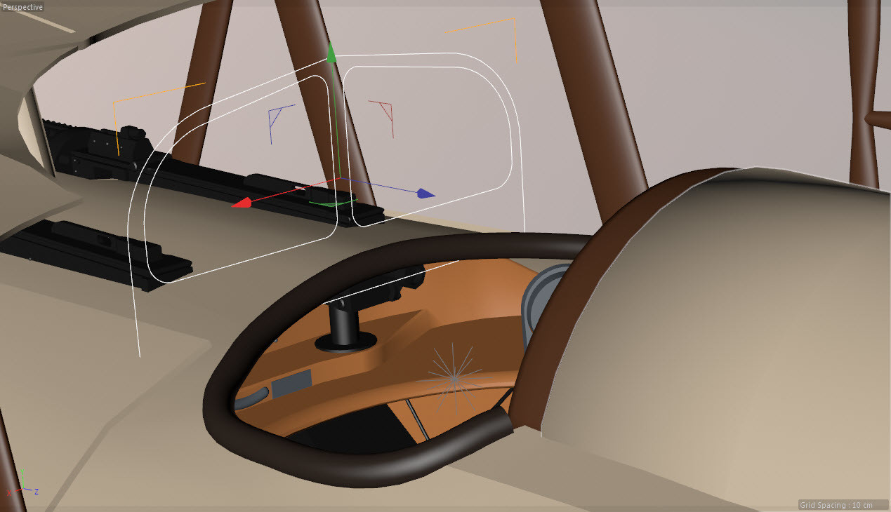 87: Positioning the windshield splines into place