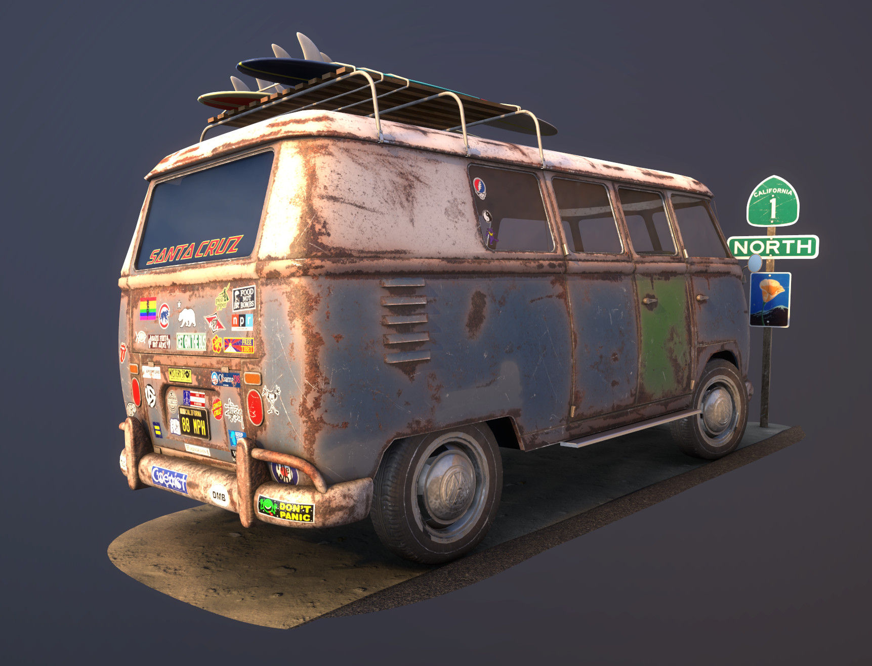 Artstation Vw Surf Bus Michael Long