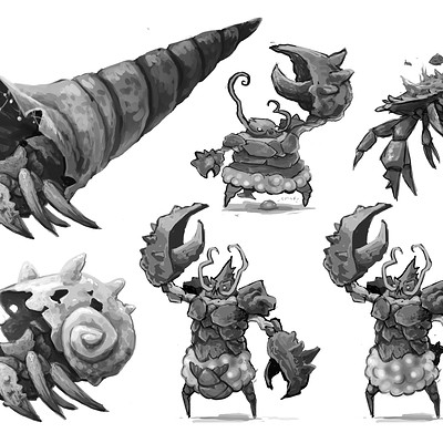 Tom garden lobster creature drafts