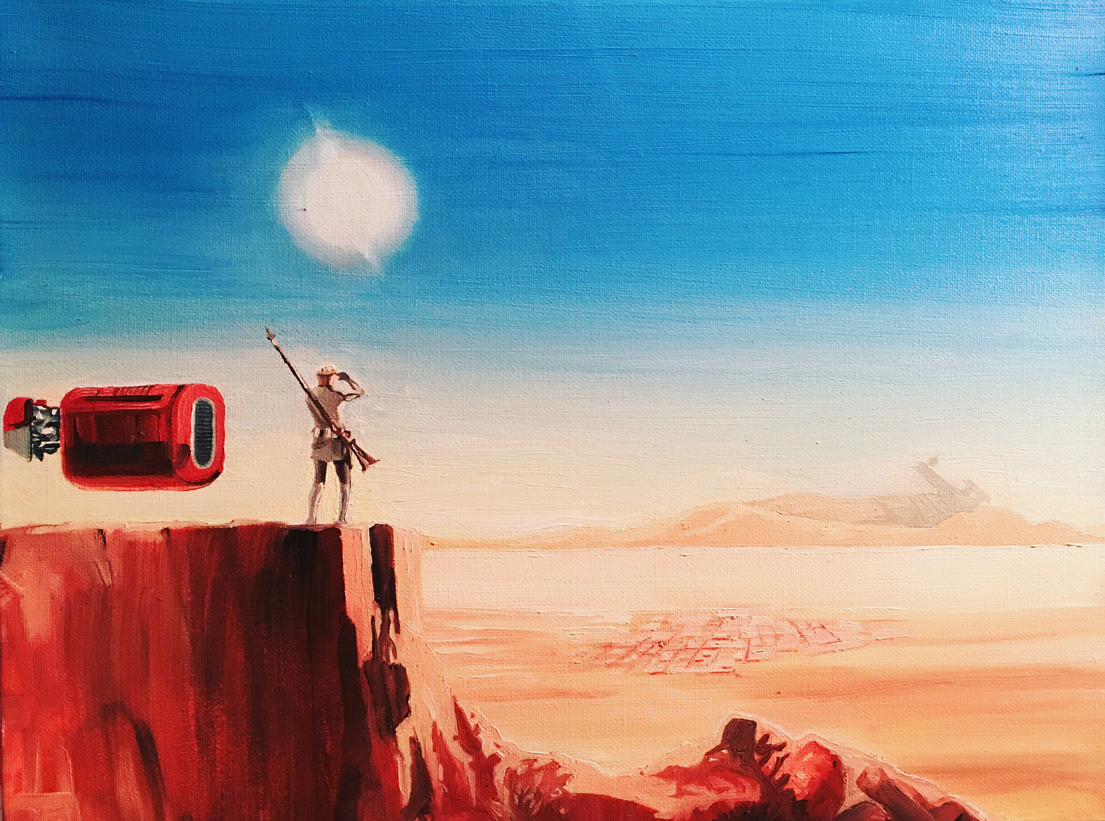 Jakku After Ralph McQuarrie - sketch study for a scenic painting
