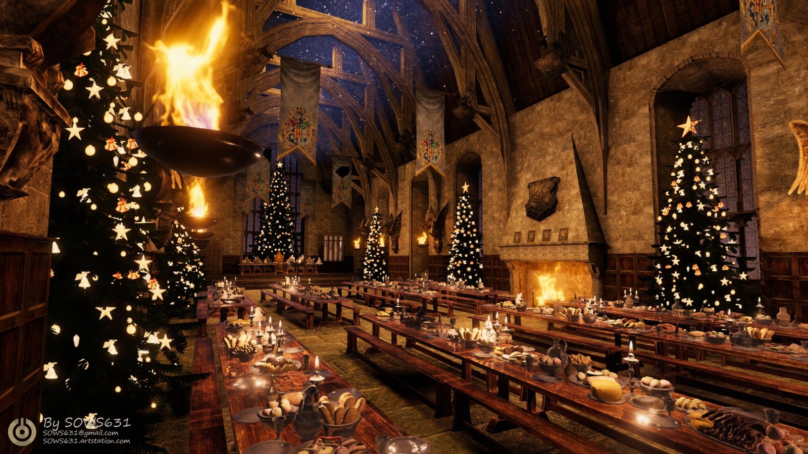 Sasha - Unity 3D: Christmas in Hogwarts Main Hall