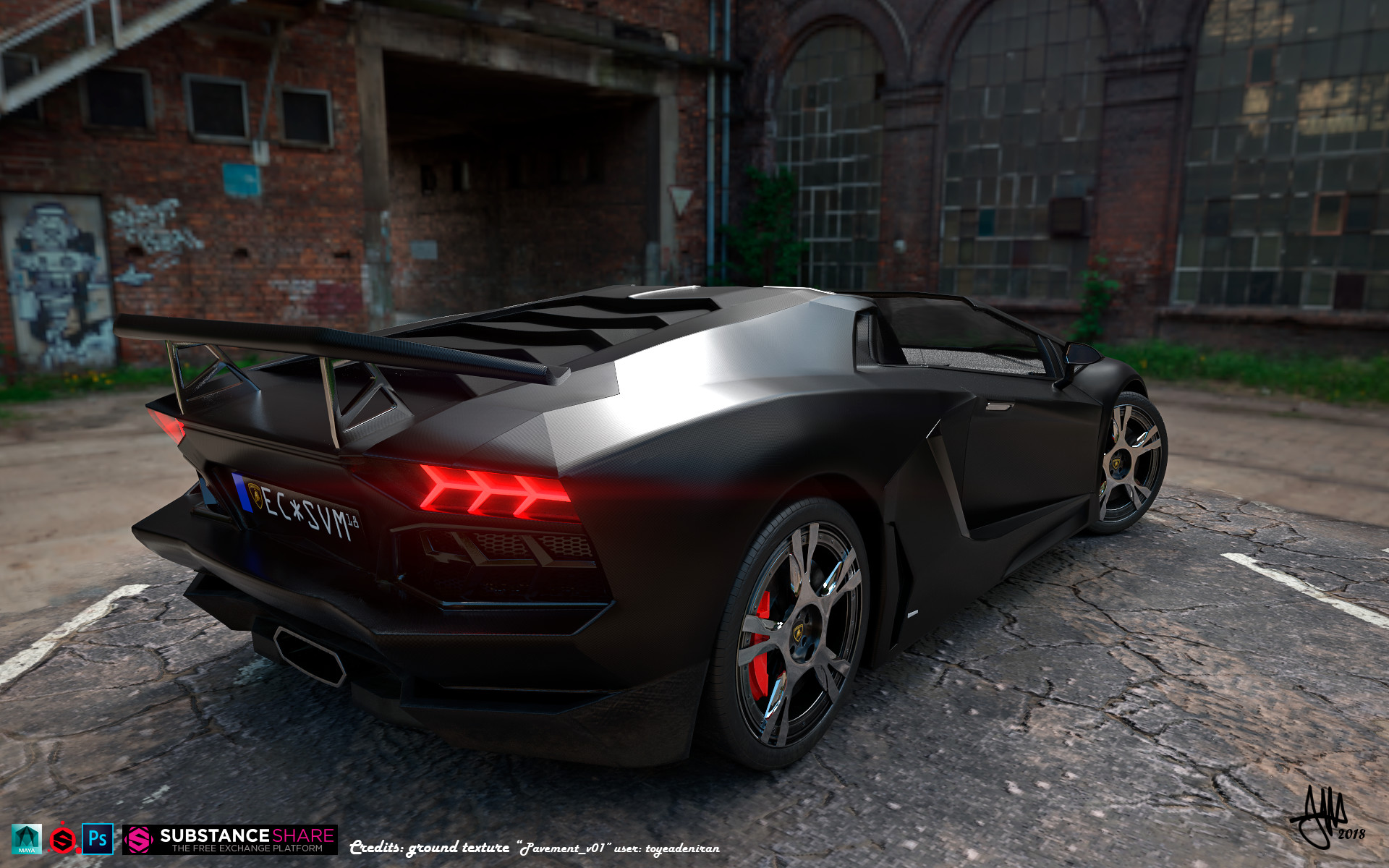 Artstation Lamborghini Aventador Roadster 360 3d Santiago