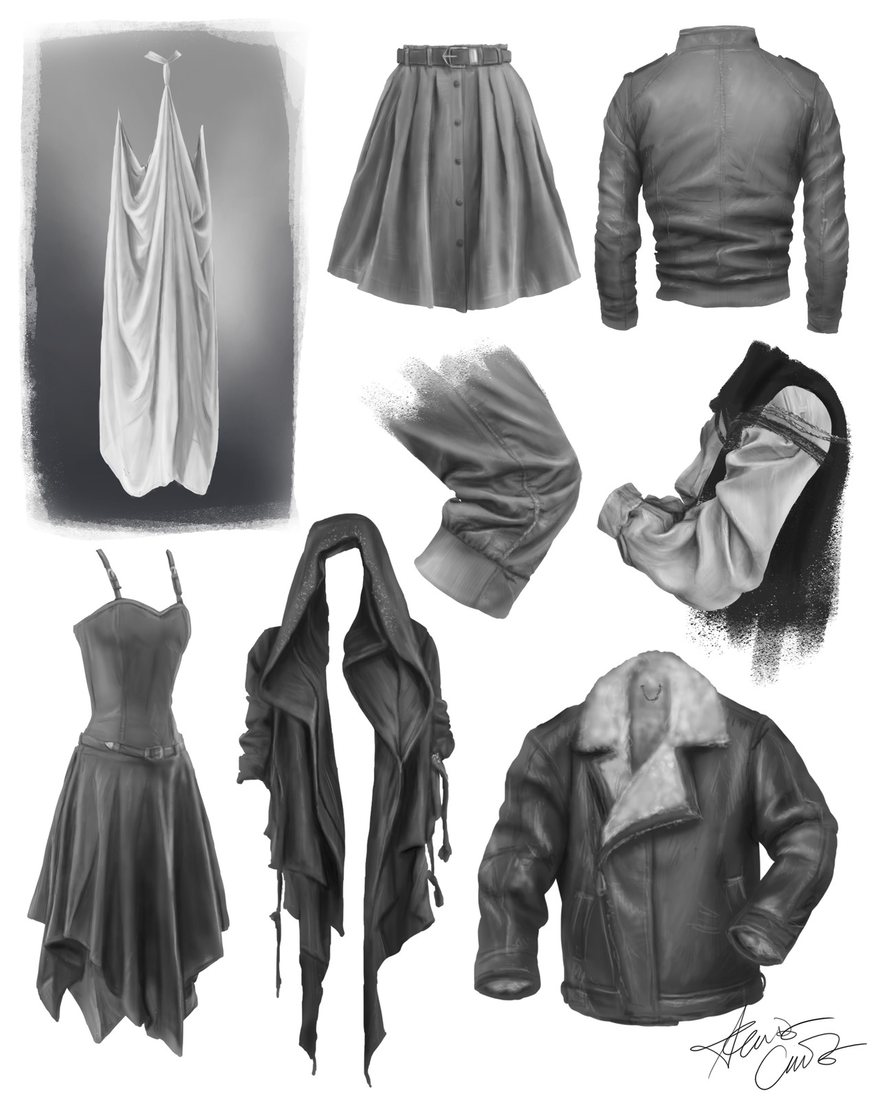 Drapery and folds and hour for one