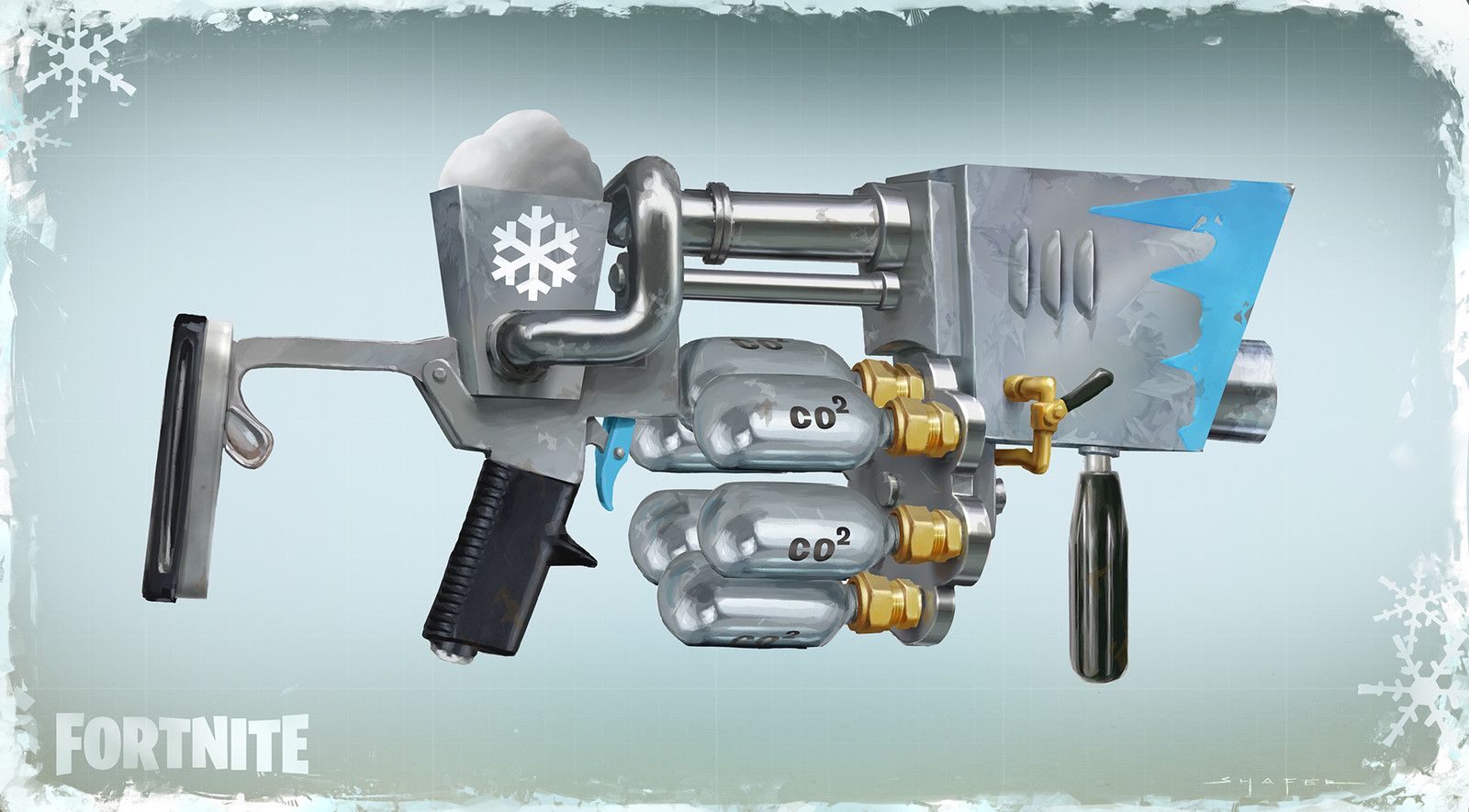 Concept for the Snowball Launcher that temporarily replaced the standard grenade launcher in BR during the Winter Event.