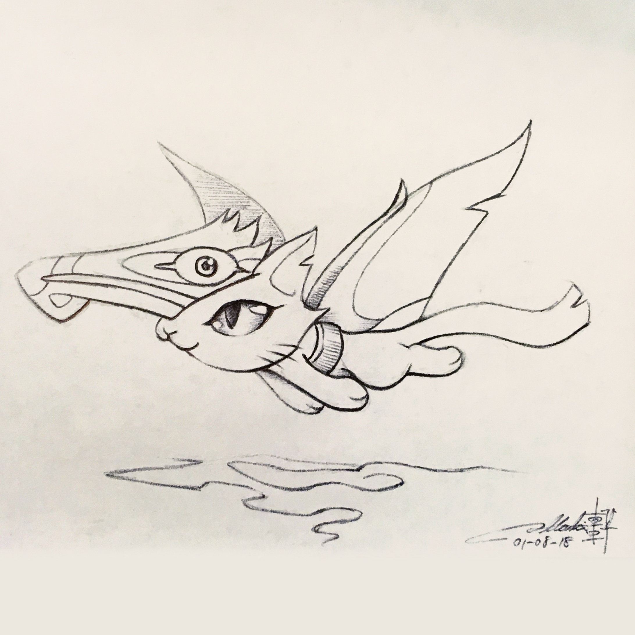 Day #15,110 II - Gliding Ikrandraco Kitty I