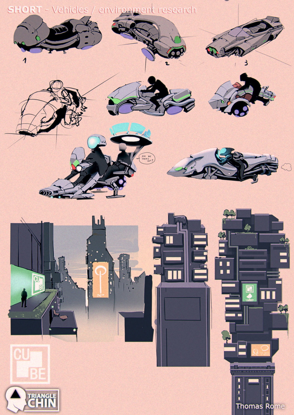 Vehicles designs and some sketches of environment (not really used).
