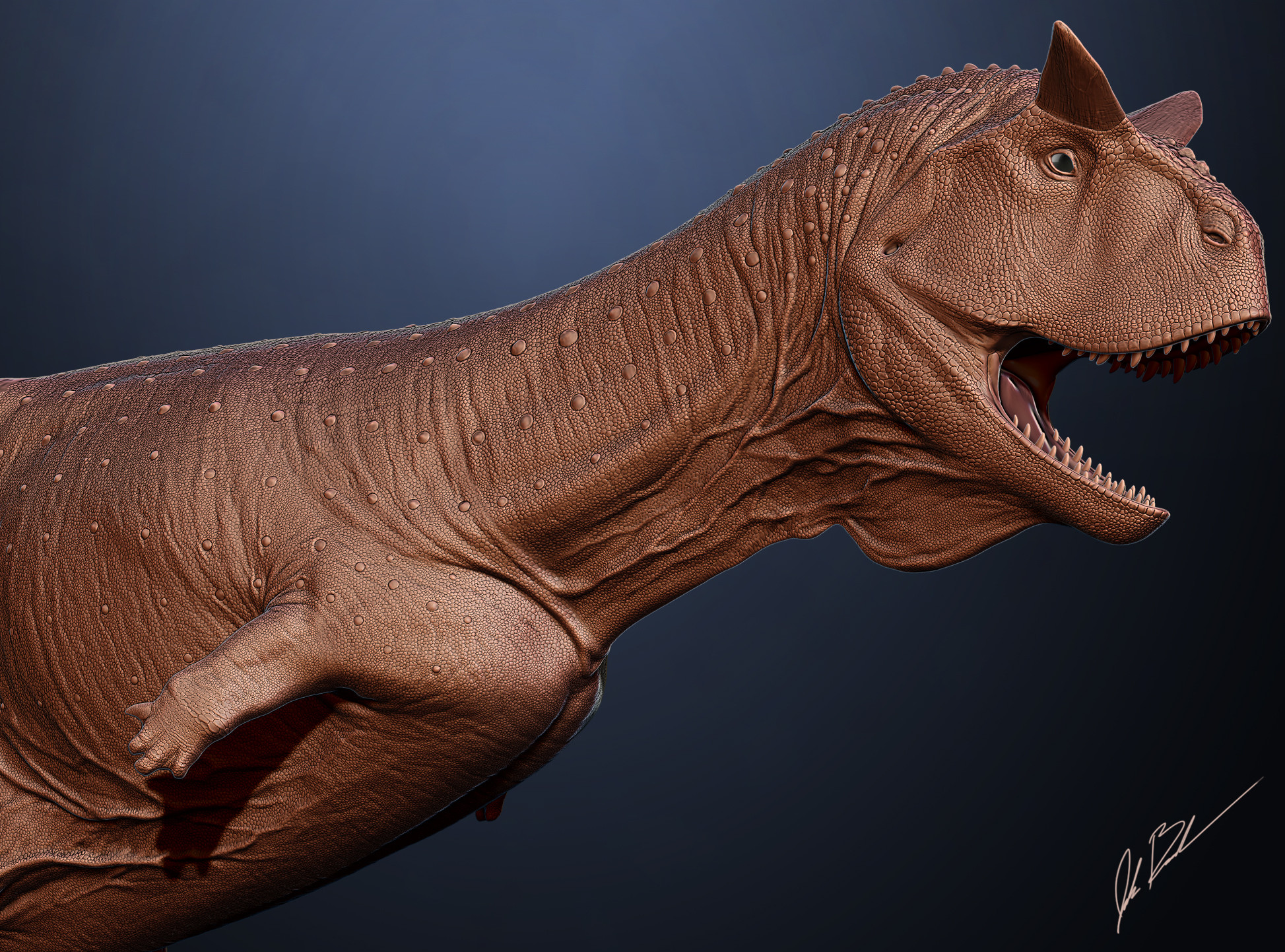 Early WIP image, sculpting in the scales for the body.