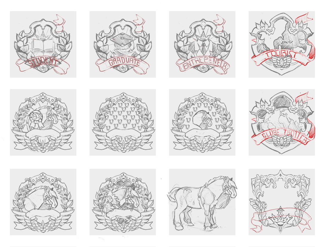 Badge Designs, first sketches.