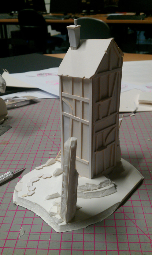 A sketch model of a medieval-esque wizard's house 3/4.