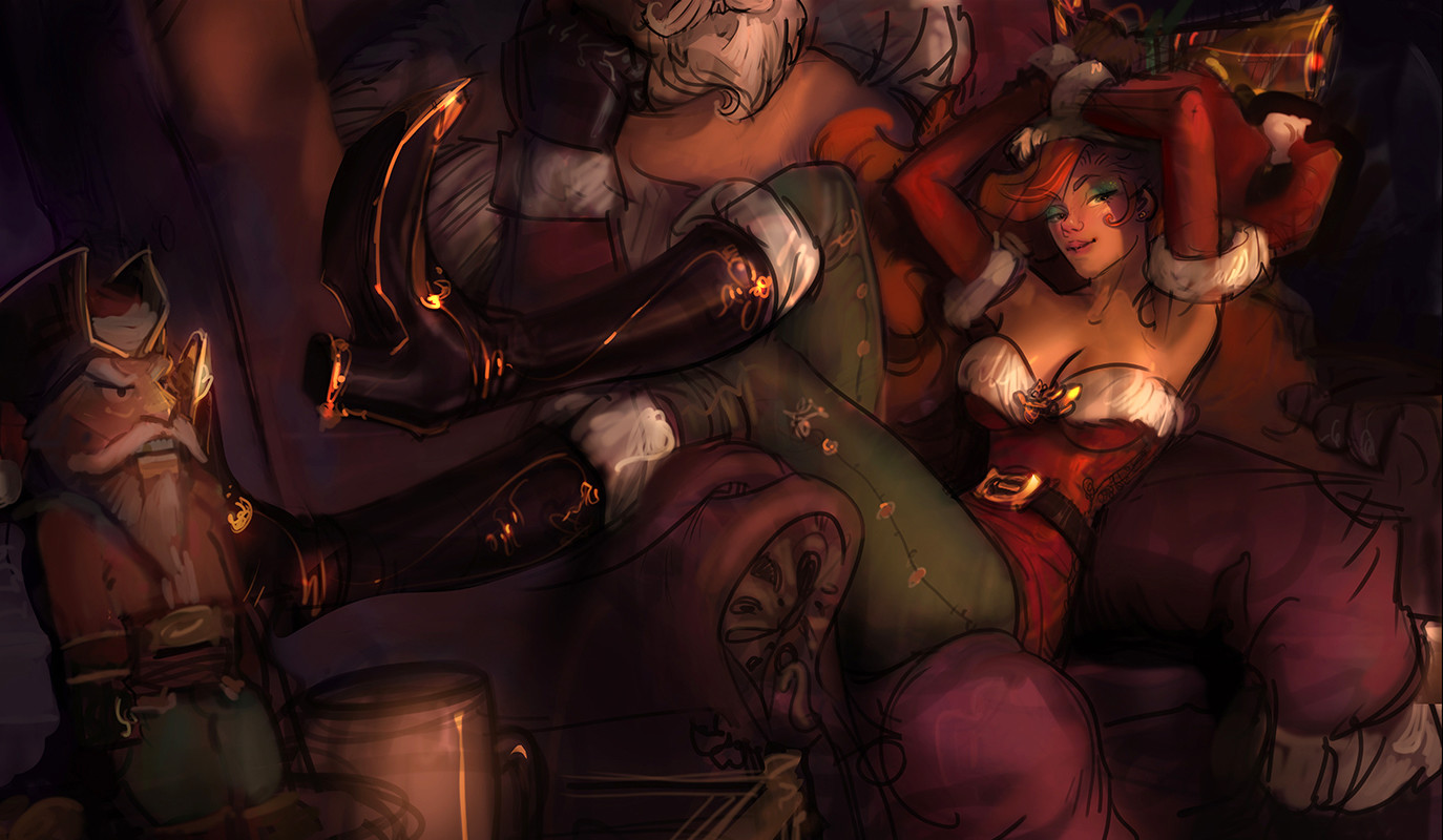 Concept 1. Lounging on top of Santa Braum
