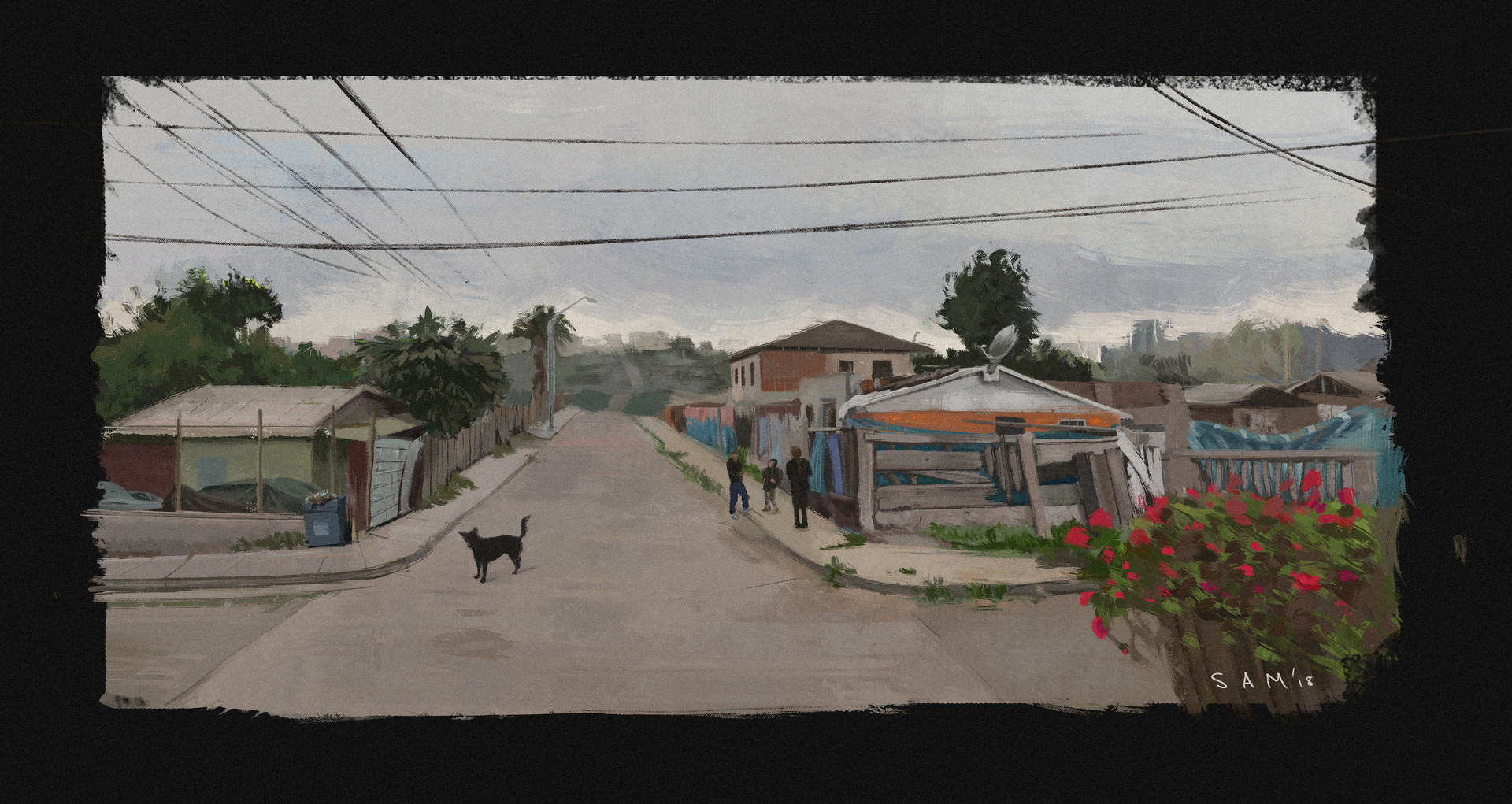 sam shields study of a random street