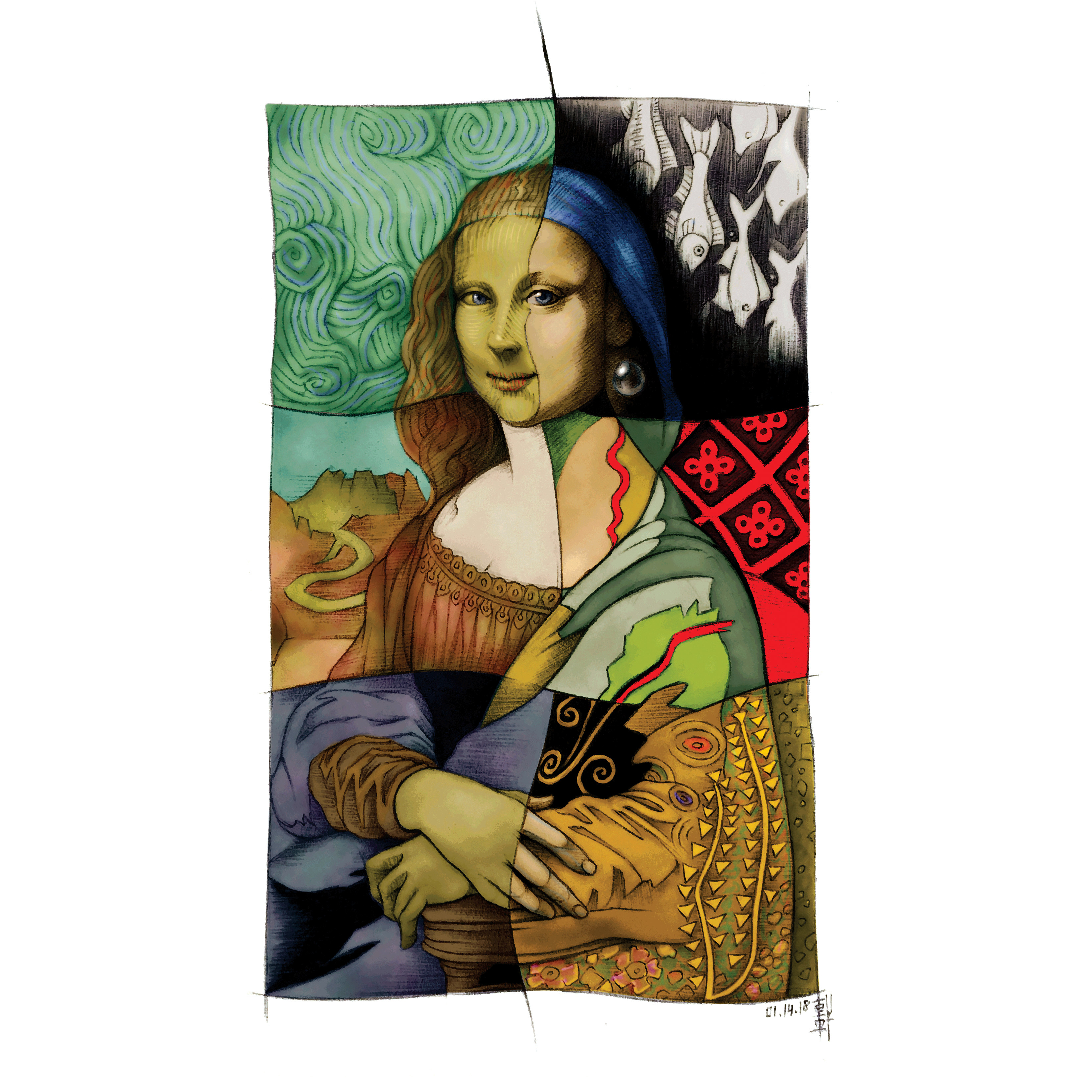 Day #15,116 - Mona Lisa Remix in Colors