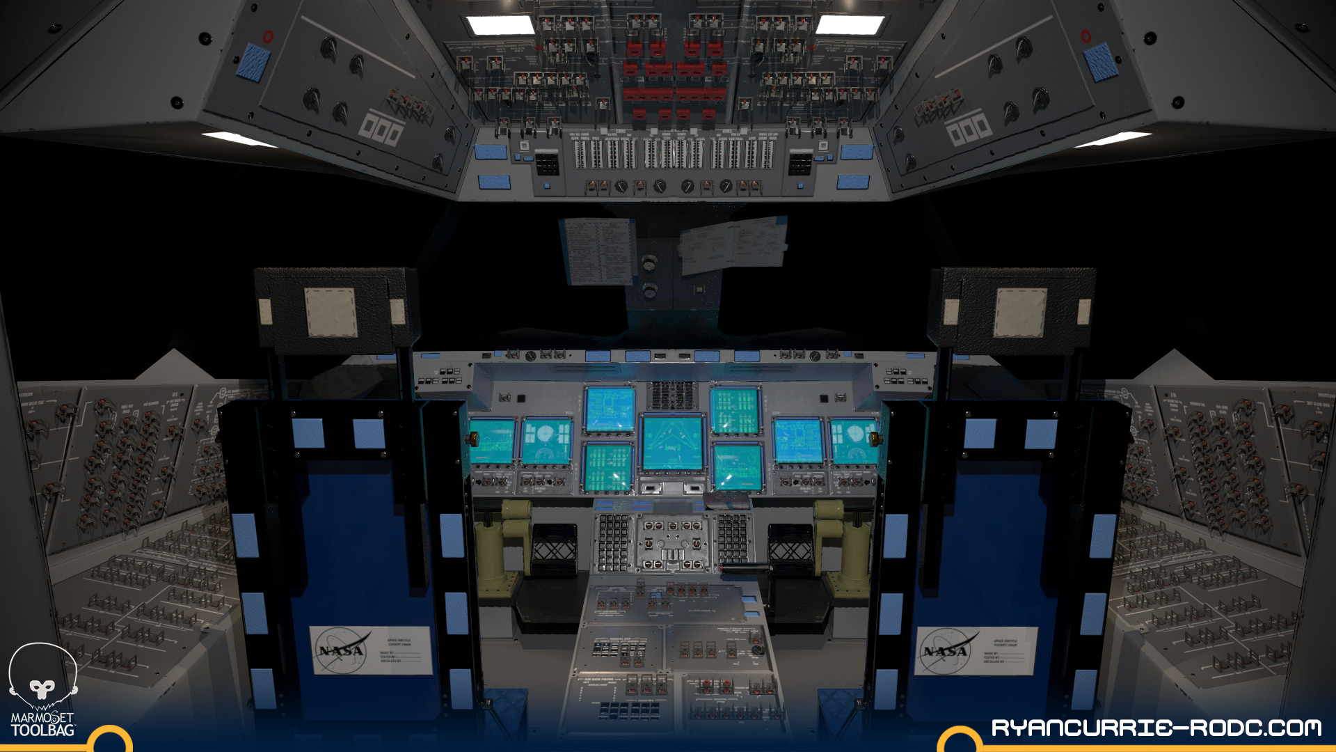 Artstation Space Shuttle Interior Flight Deck Ryan Currie