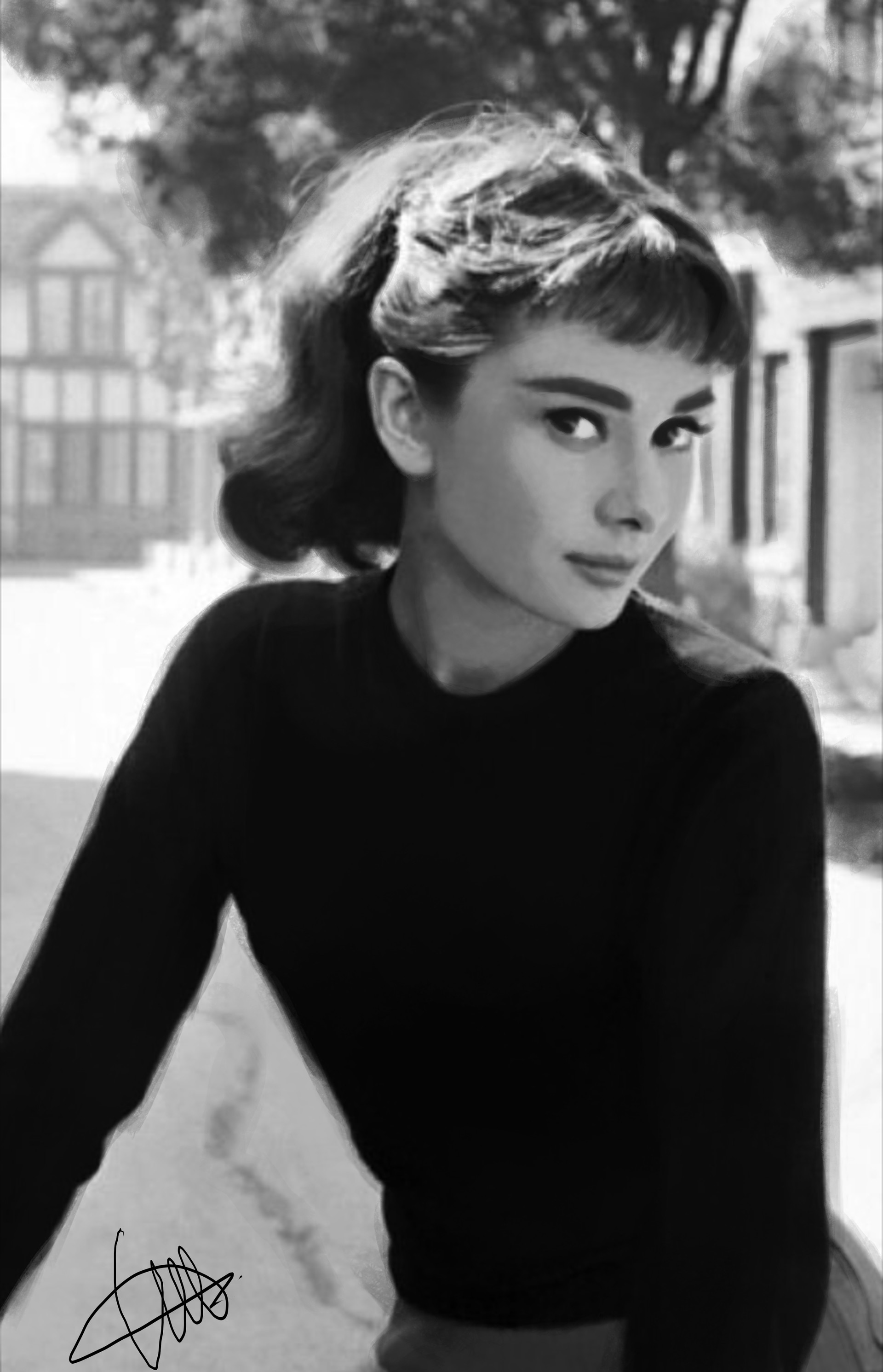 artstation audrey hepburn paintings