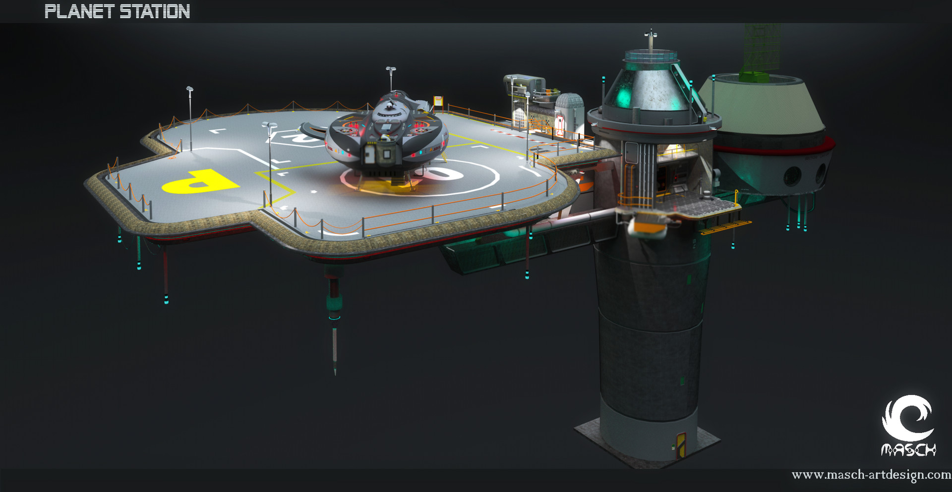 Artstation The Space Planet Station Masch Artartist