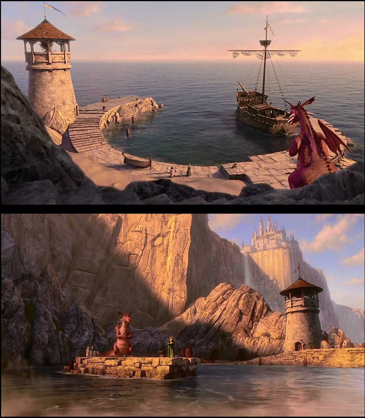 Artstation Far Far Away Dock Shrek 3 Min Yu Chang