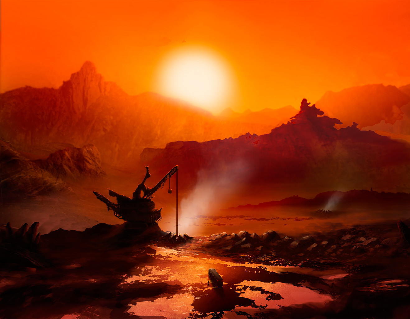 ArtStation - Mining station on alien planet