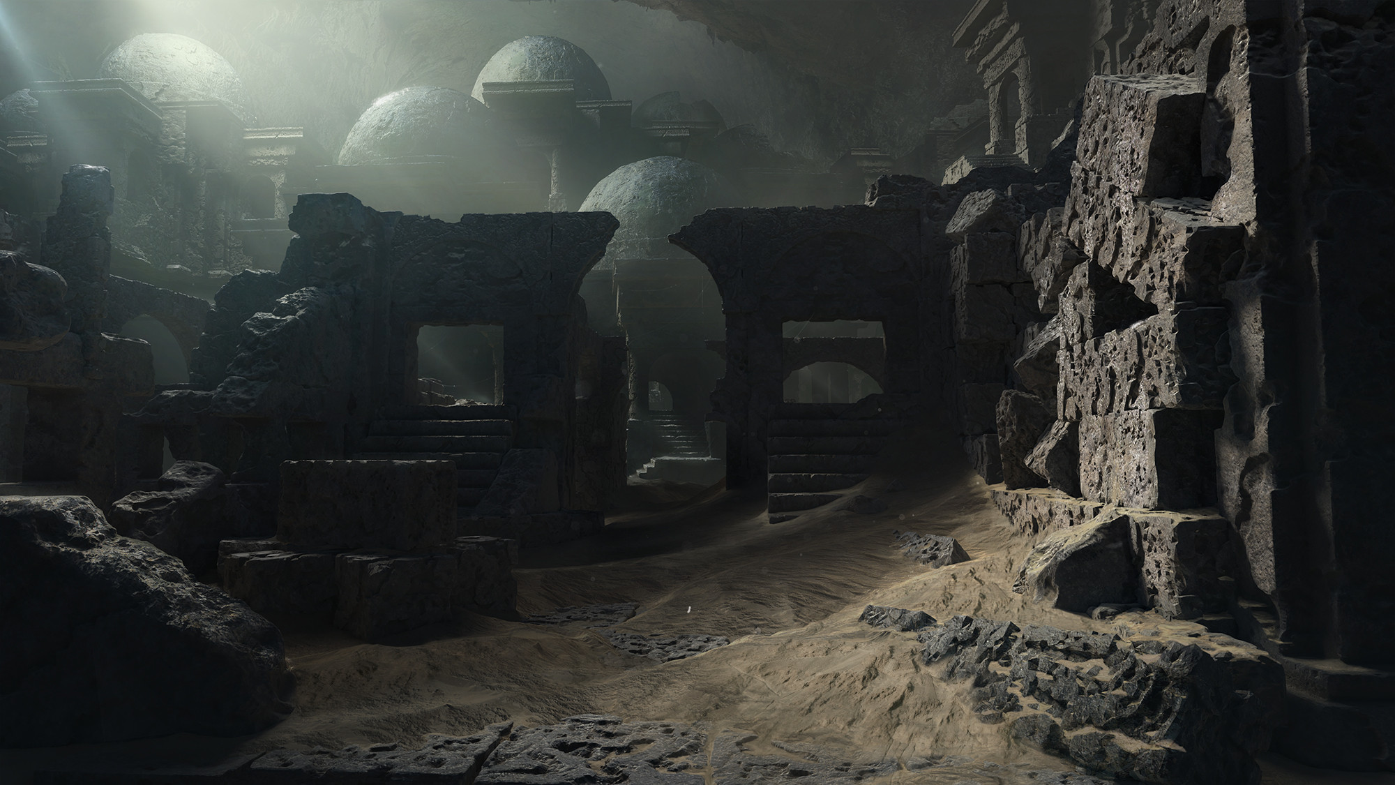 Ruins beginning. Lost Ruins обои. Развалины храма. Песчаные руины. Пещера 3д.