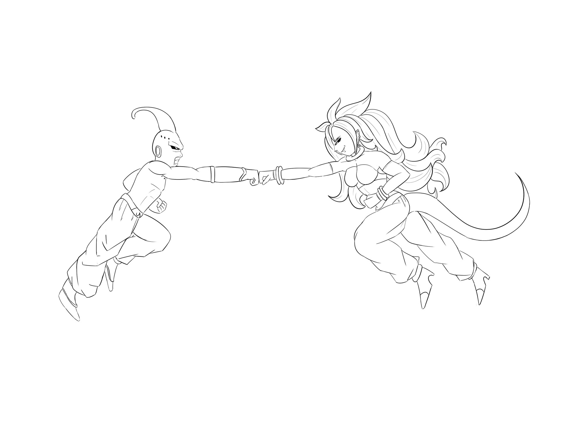 Artstation Majin Android 21 Vs Kid Buu De Juane Davis