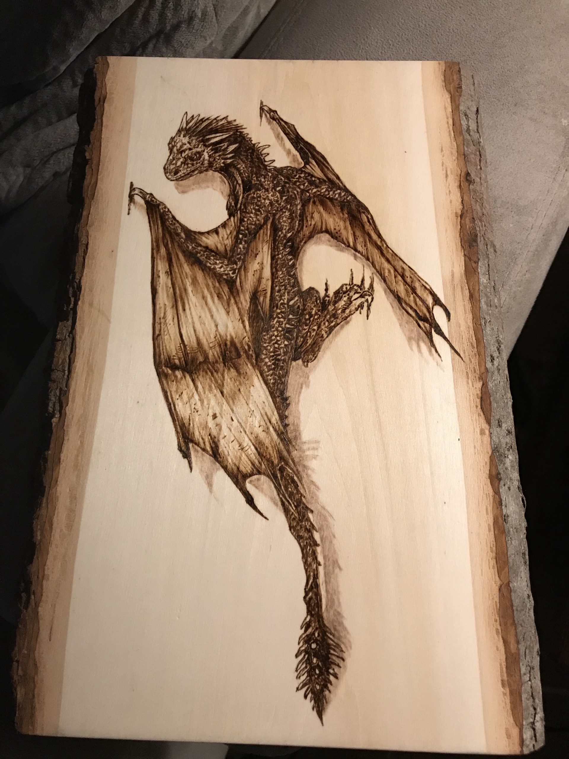 Artstation Baby Dragon Pyrography On Wood Erika Voss