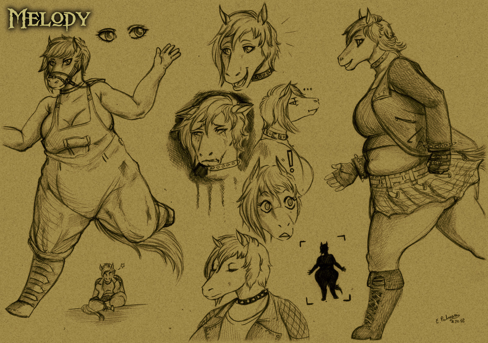 Study on the character of Melody the rock/punk horse, commission for Thalane.Dragonness