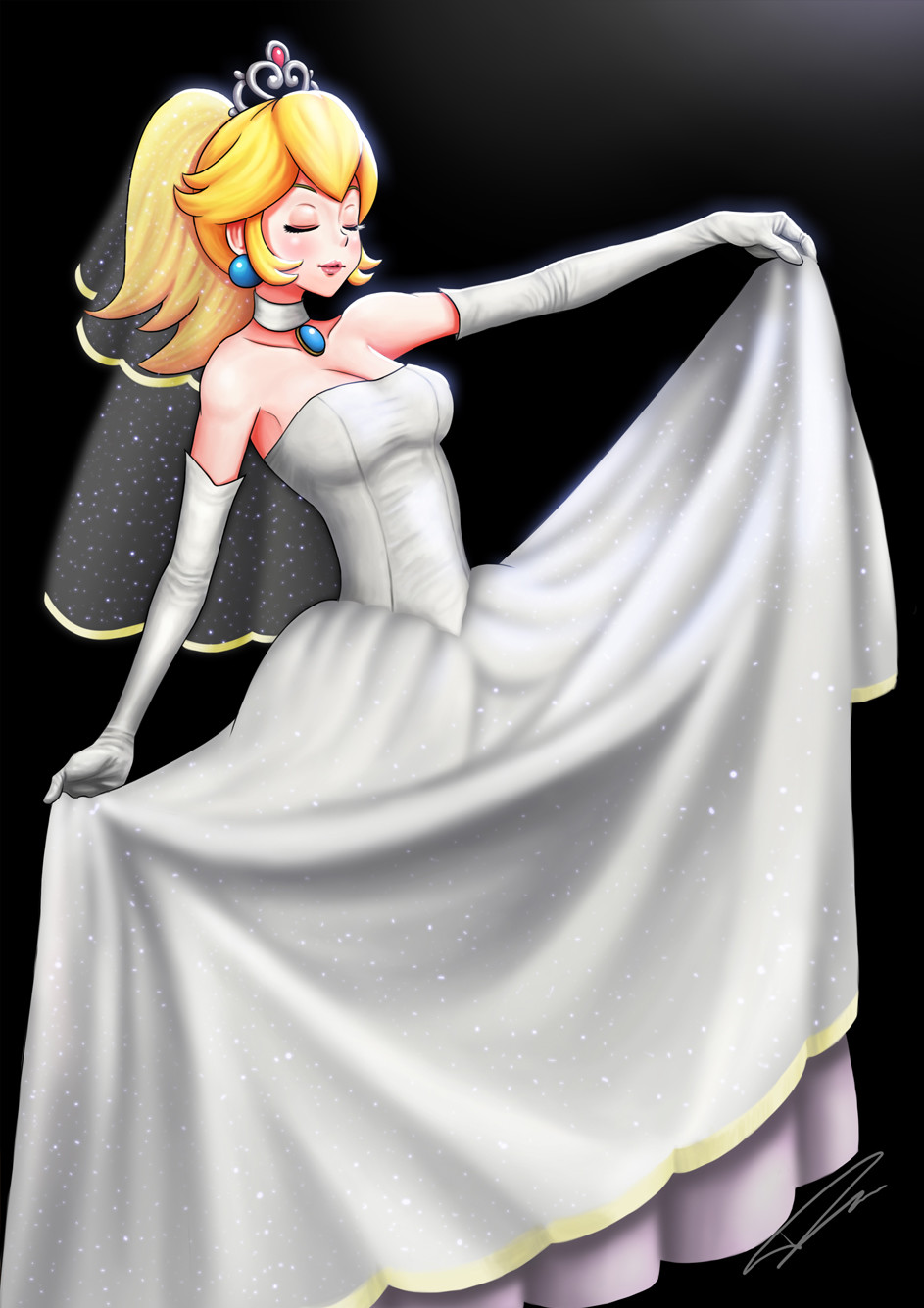 princess peach wedding dress