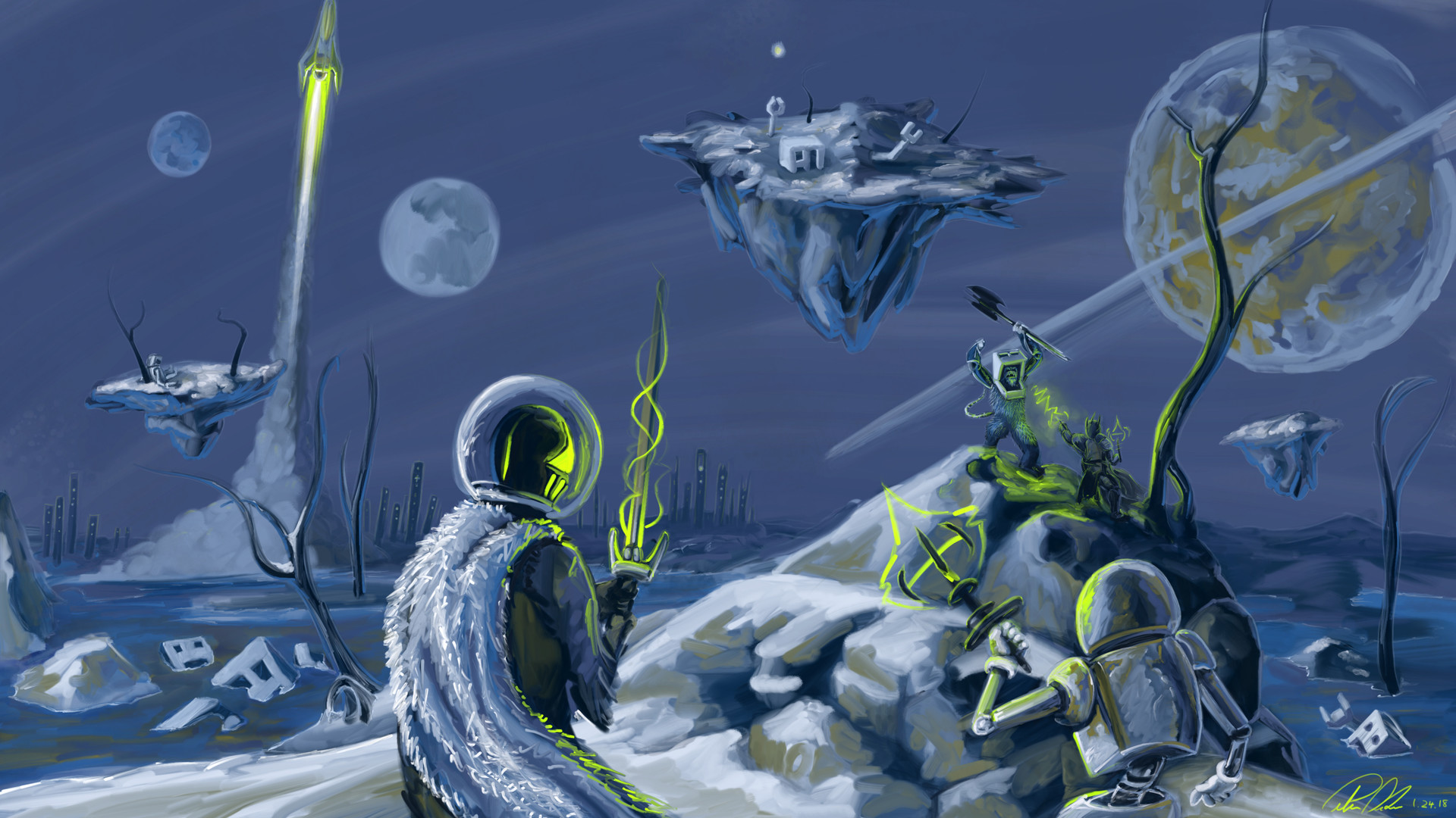 Artstation Cosmo Knights An Alien Fantasy Realm Peter Deluce