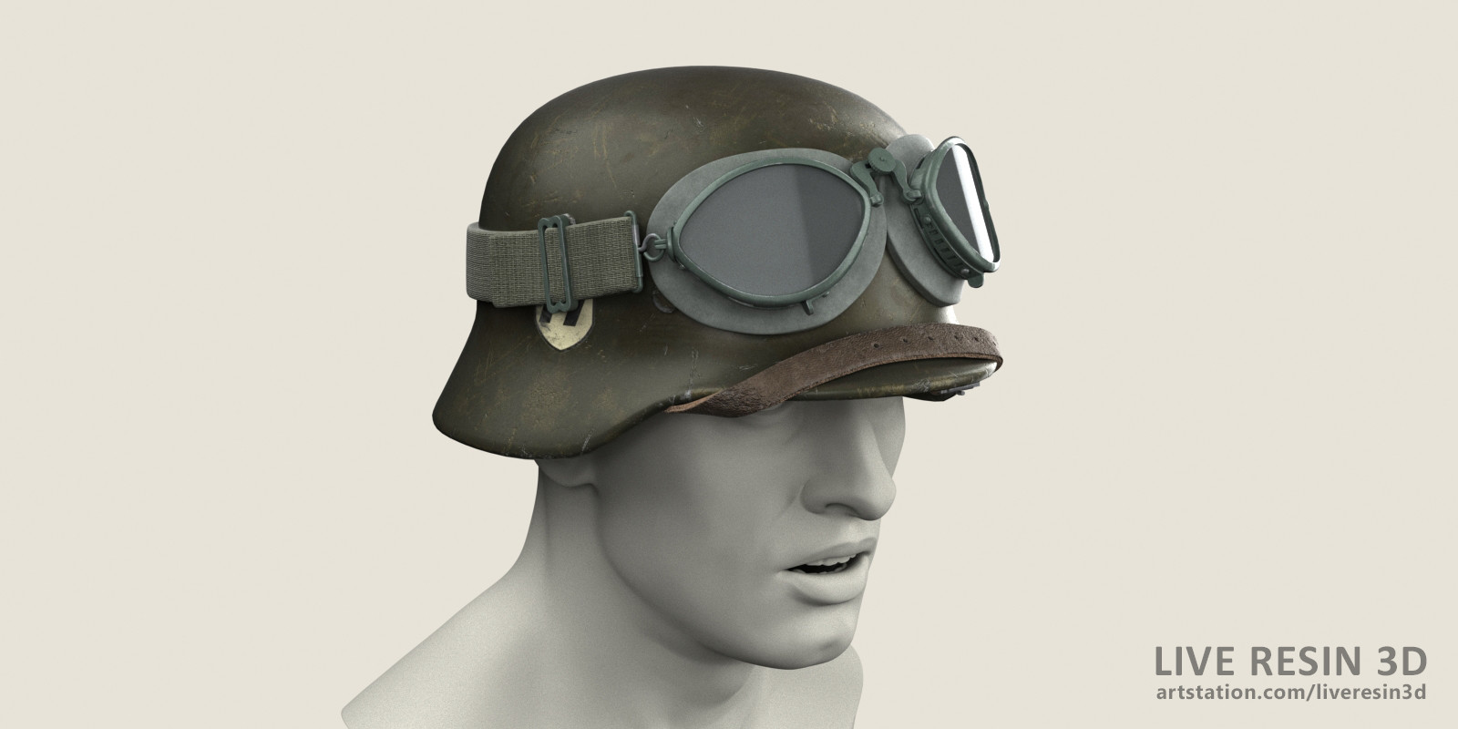 German helmet hot sale with goggles
