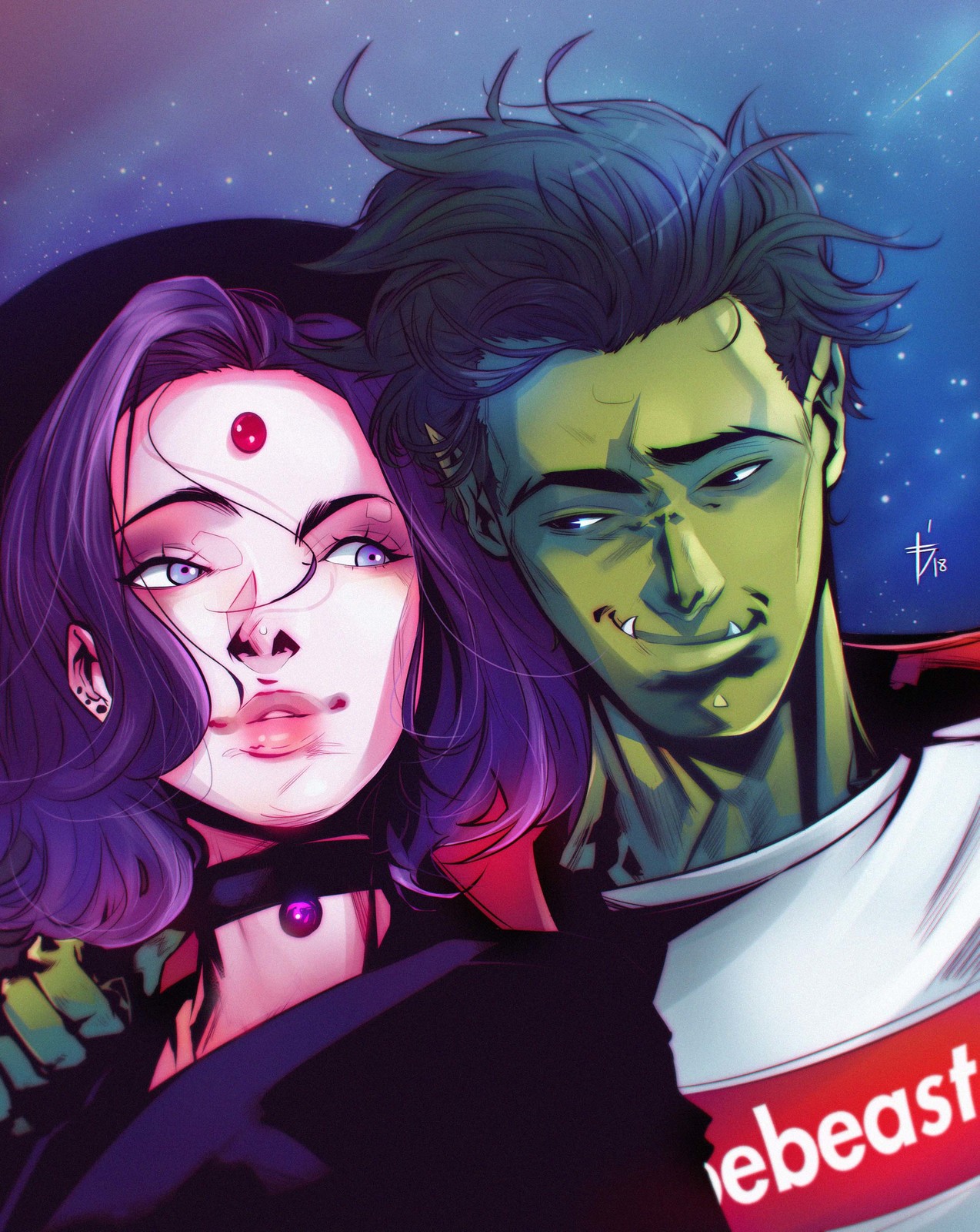 Artstation Raven And Beastboy Oliuss Art