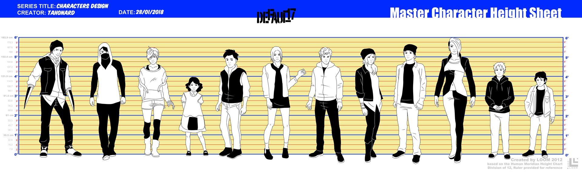 Artstation Character Height Sheet No Color Kat Yuusha