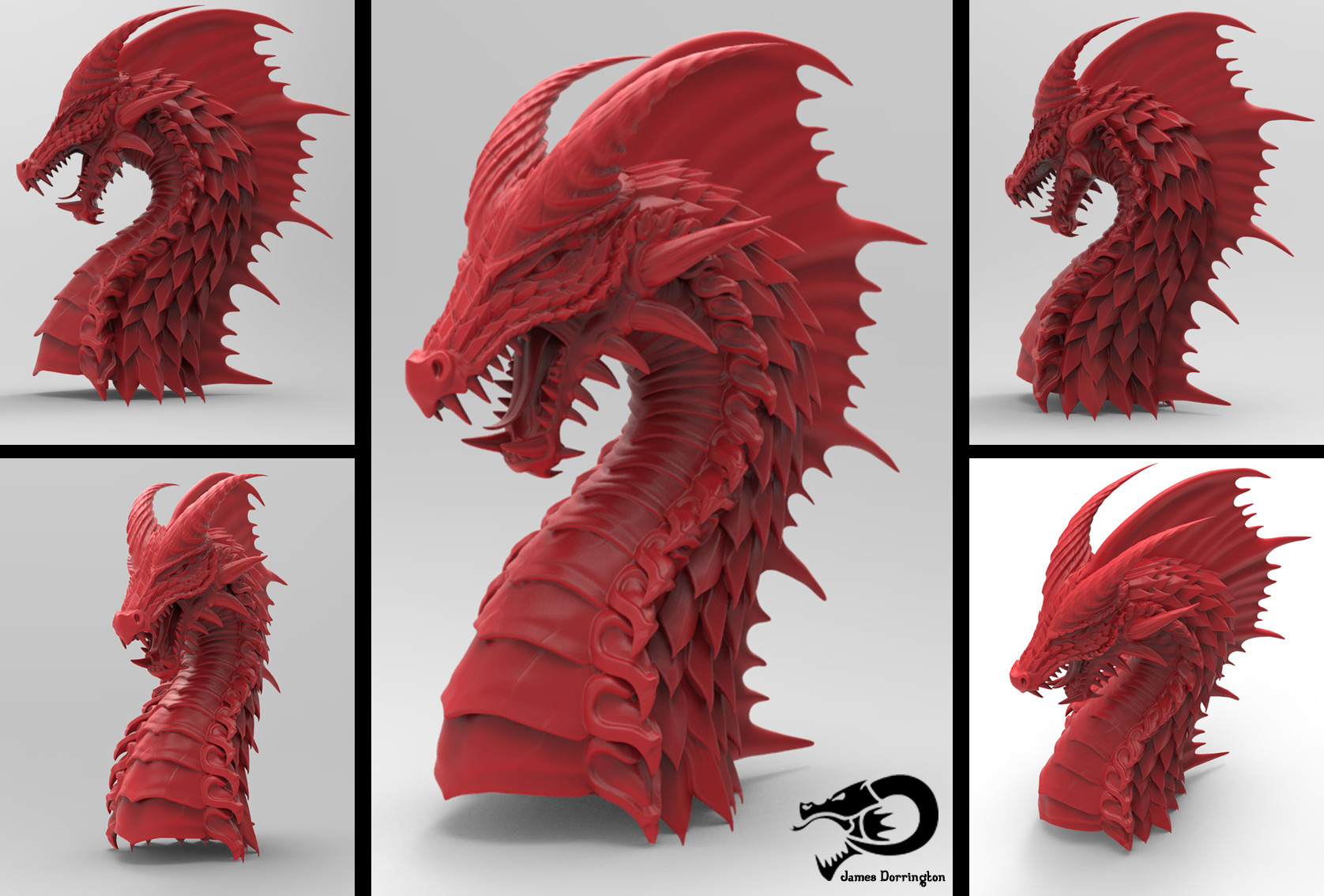 Artstation Dragon Bust 3d Print James Dorrington