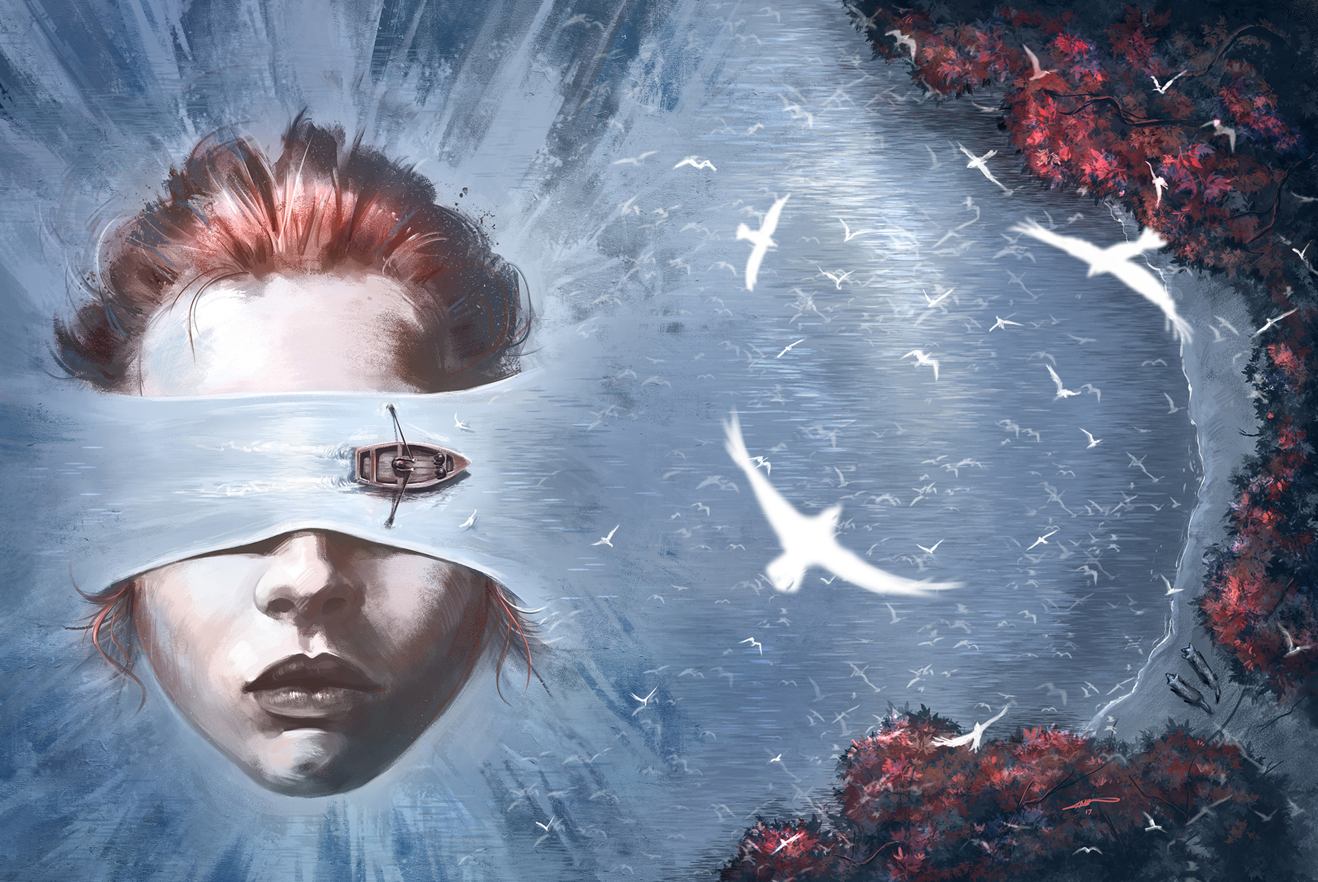 Amin Talebi Bird Box Book Cover Illustration