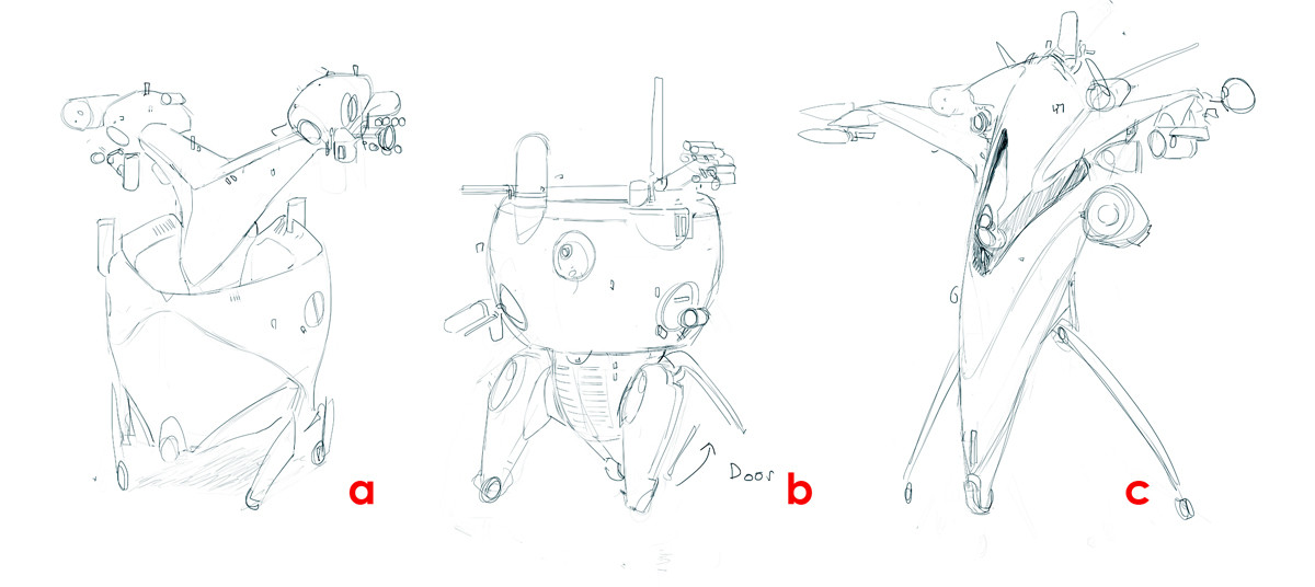 Various initial sketches for the client